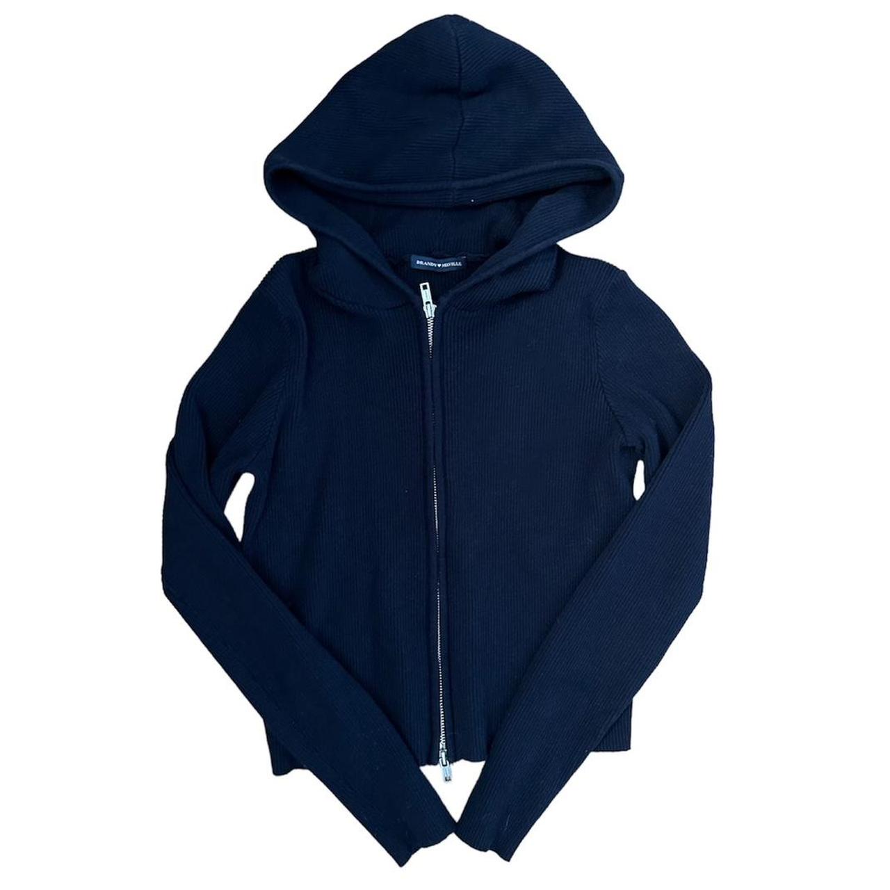 Brandy Melville Women's Navy Hoodie Depop