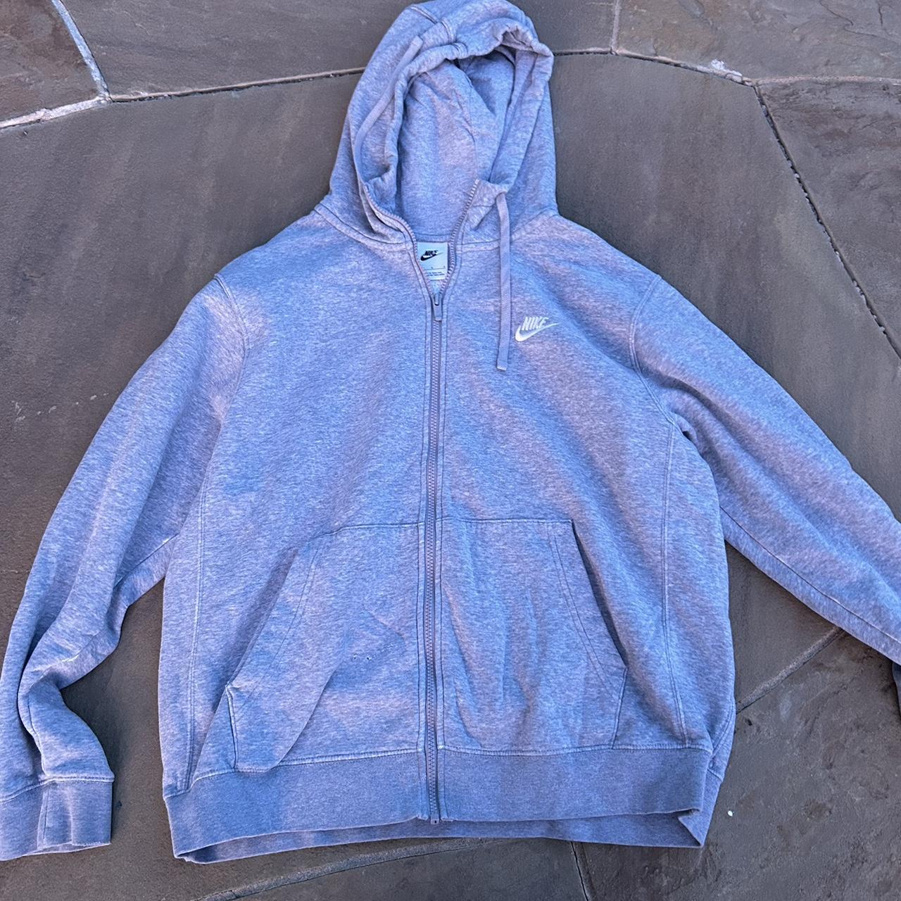 mens nike zip up hoodie grey