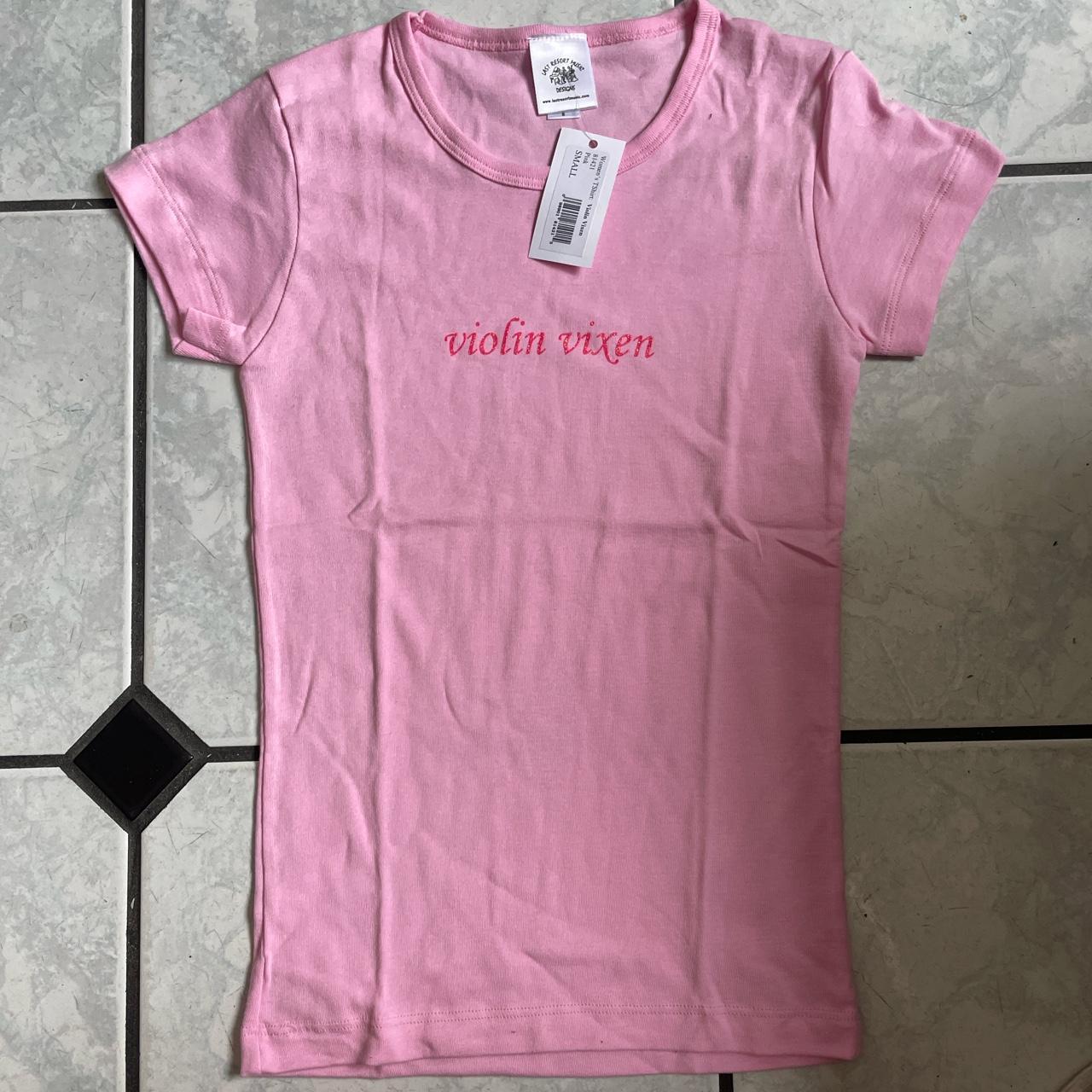 NWT Vintage Y2k Pink Baby Tee Size Small Brand new... - Depop