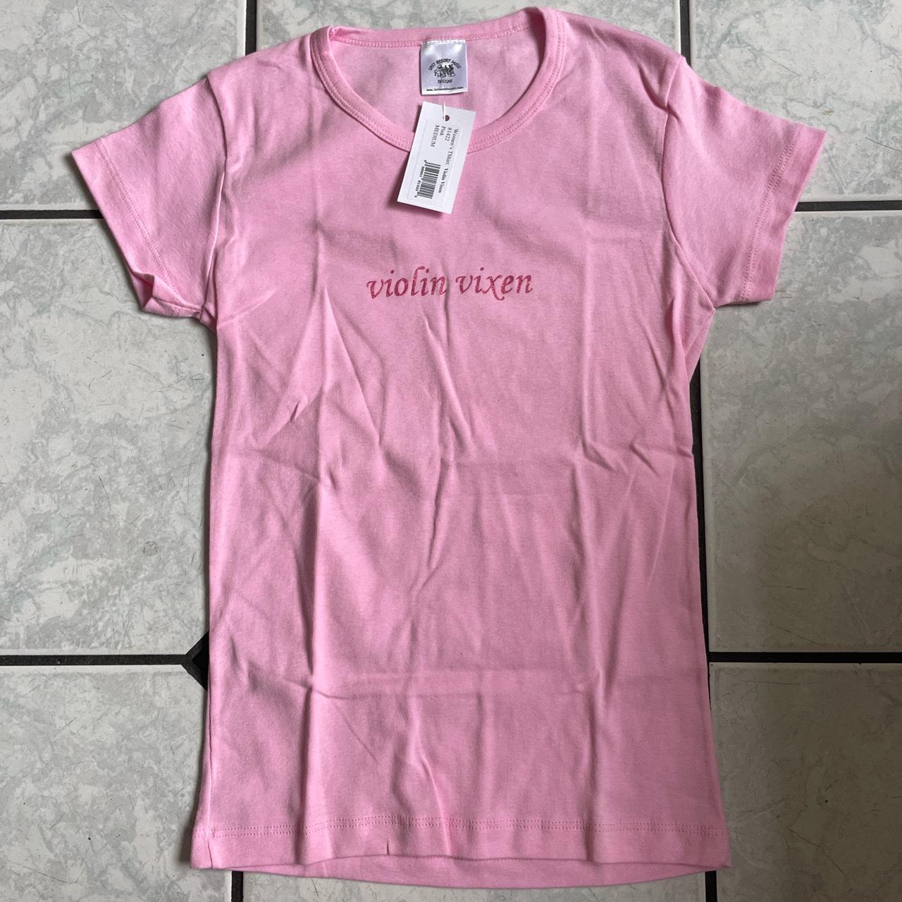 NWT Vintage Y2k Pink Baby Tee Size Medium Brand new... - Depop