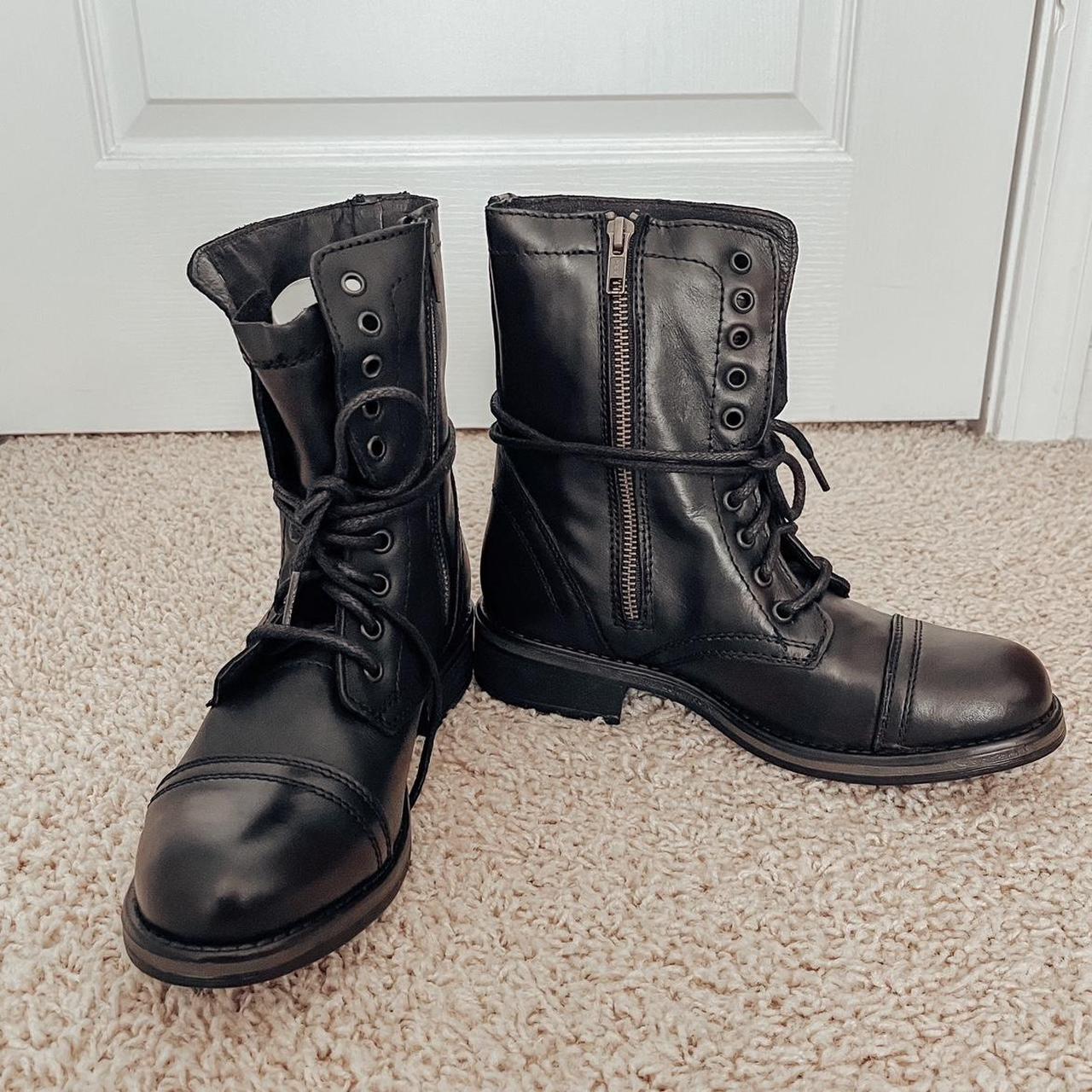 Steve Madden Troopa 2.0 Leather Combat Boots Brand