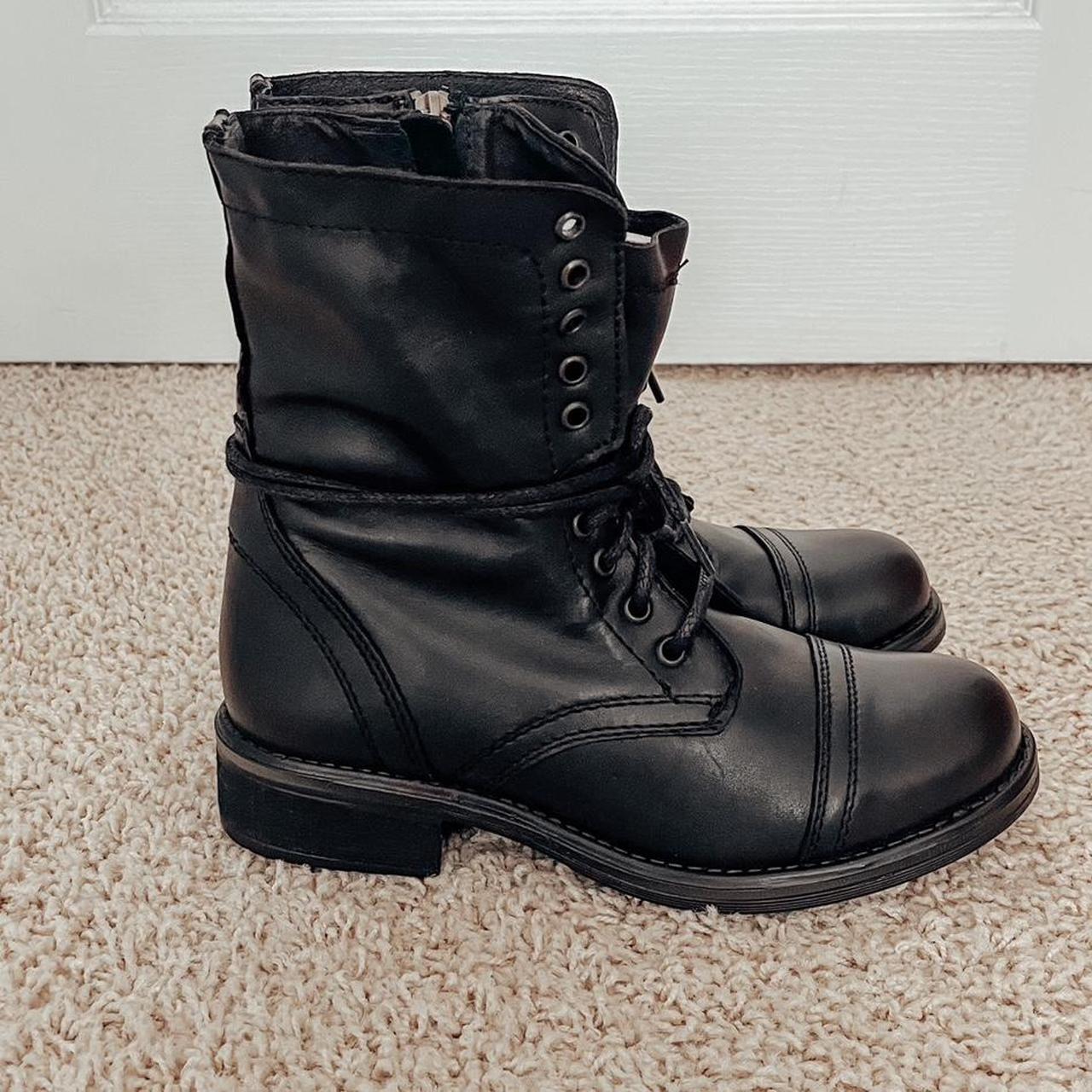 Steve Madden Troopa 2.0 Leather Combat Boots Brand