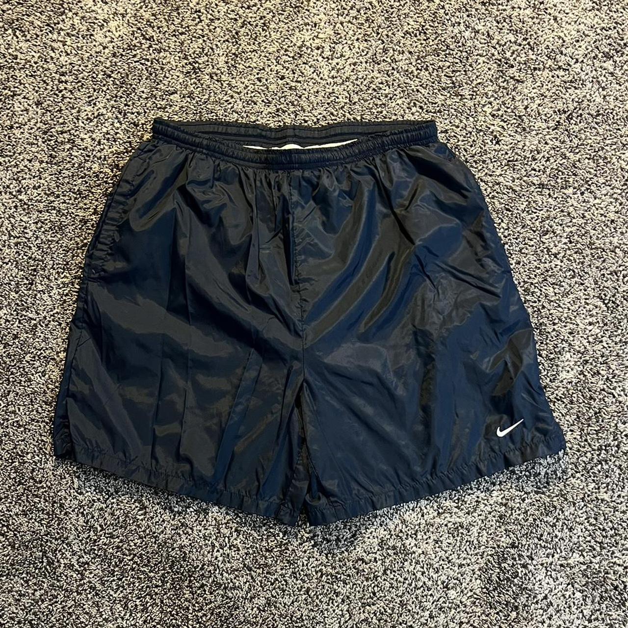 Vintage grey tag nylon Nike short / swim short, size... - Depop