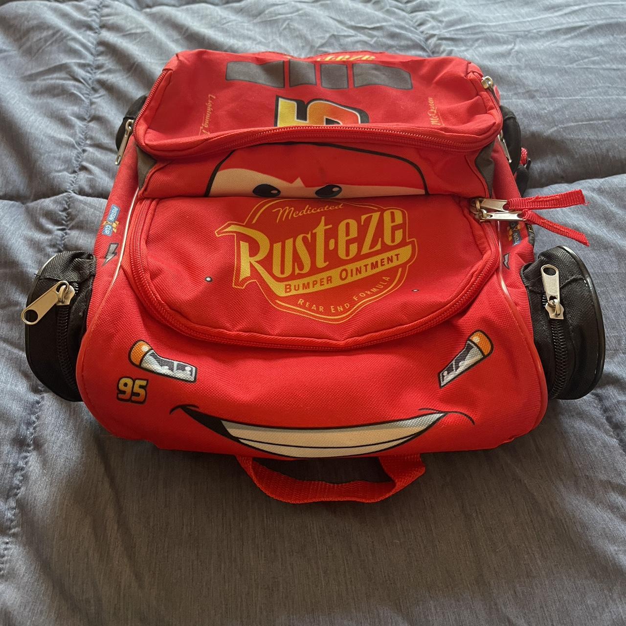 Lightning McQueen Backpack The zippers are in great... - Depop