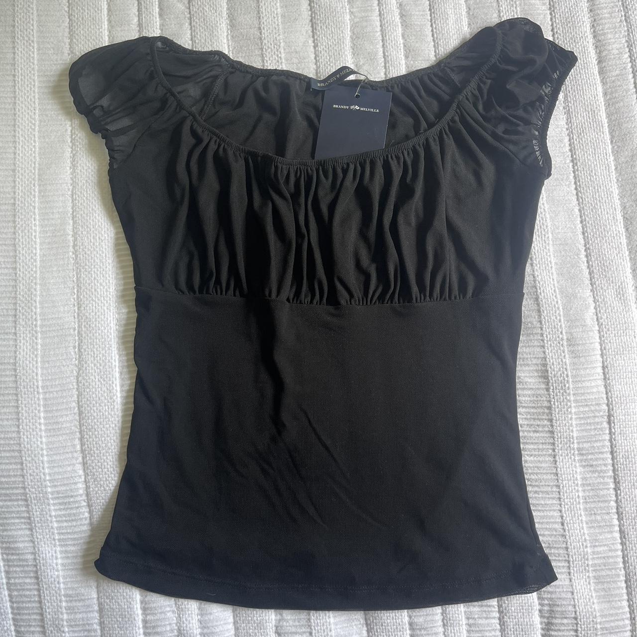 brandy melville black mesh top similar to the eden... Depop