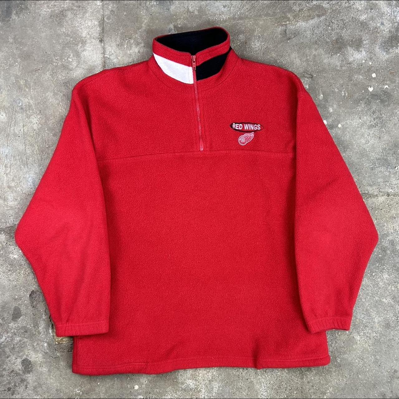 Vintage 90s Detroit Red Wings NHL Quarter Zip...