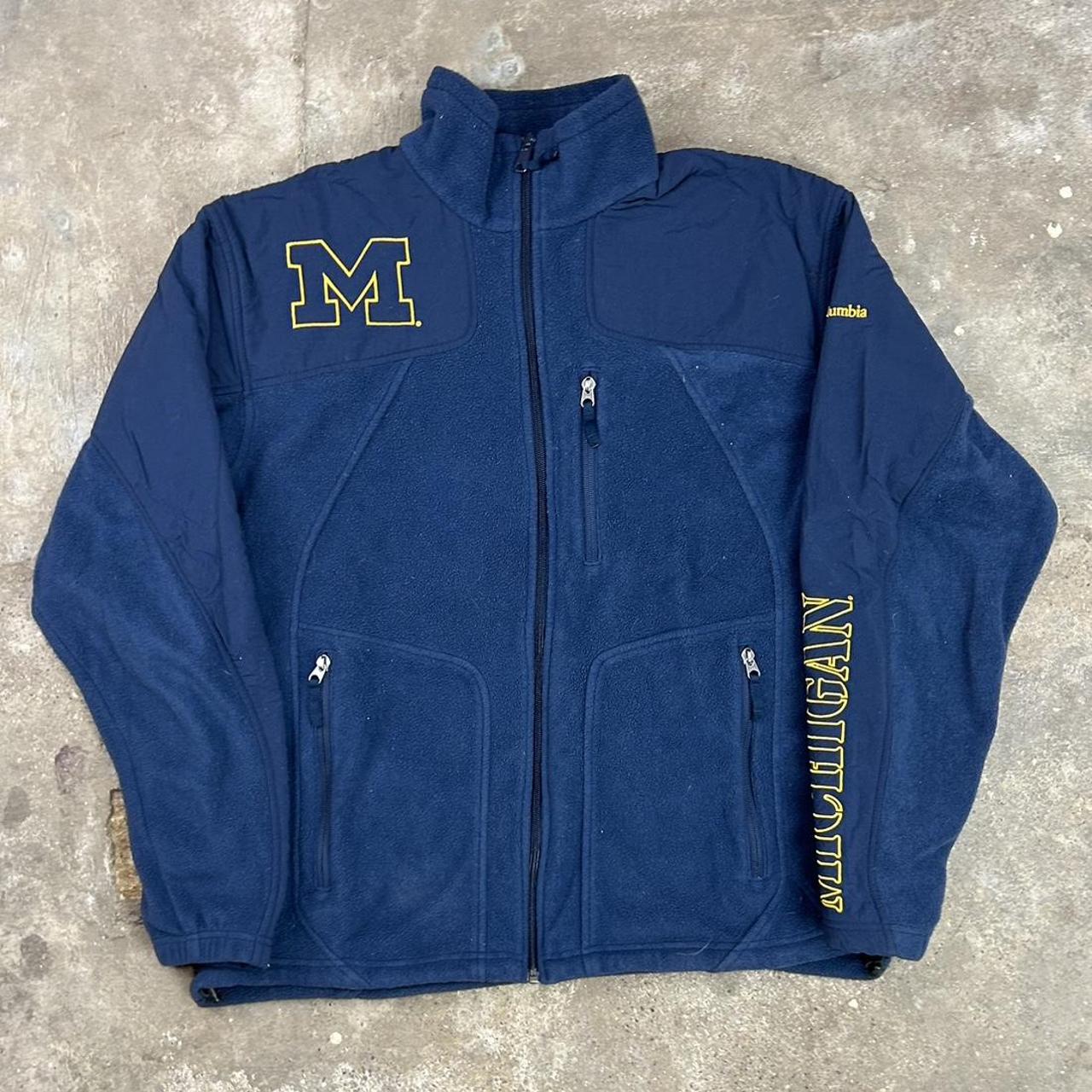 Vintage Michigan Wolverines Columbia Zip Up... - Depop