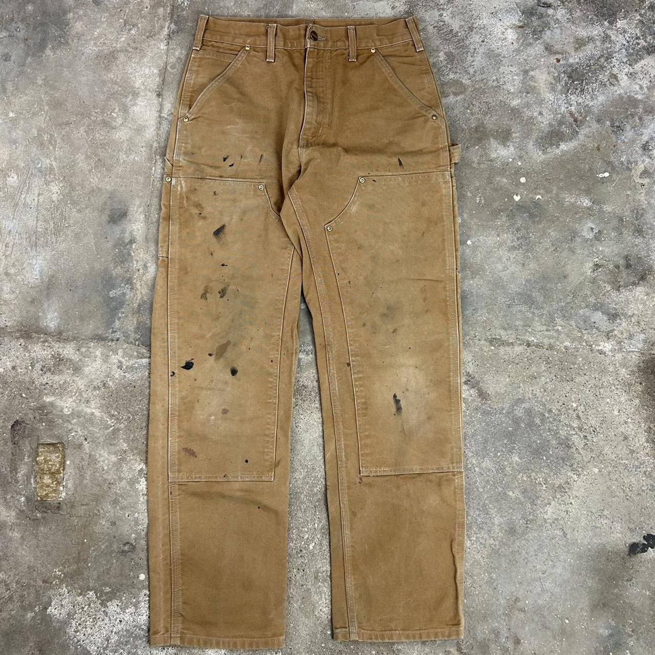 Vintage Carhartt Double Knee Tan Pants Men’s 30 x... - Depop