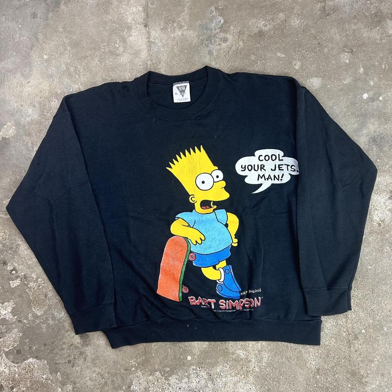 Vintage 1990 Bart Simpson Cool Your Jets Man Tee - Depop