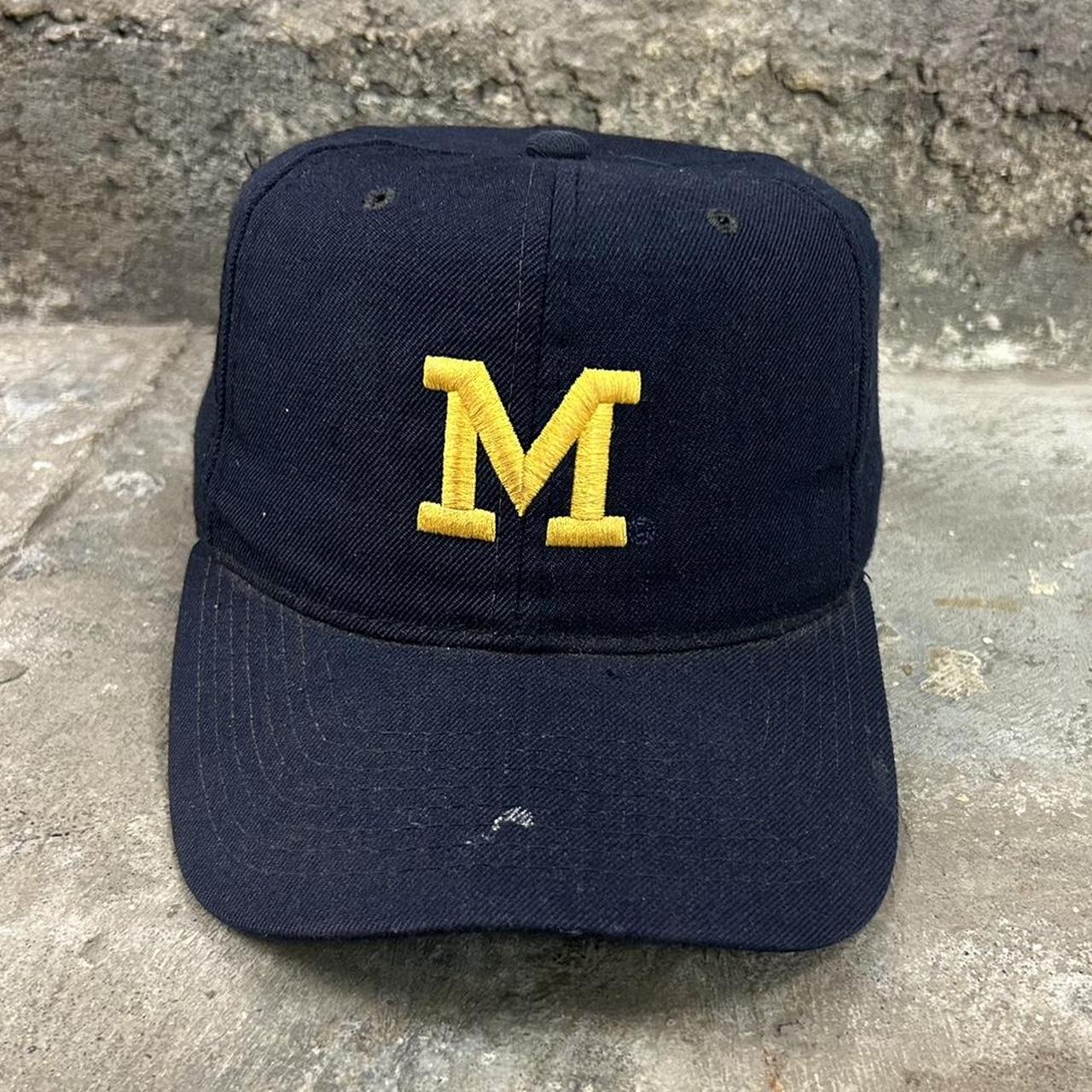 Men's Navy and Yellow Hat | Depop