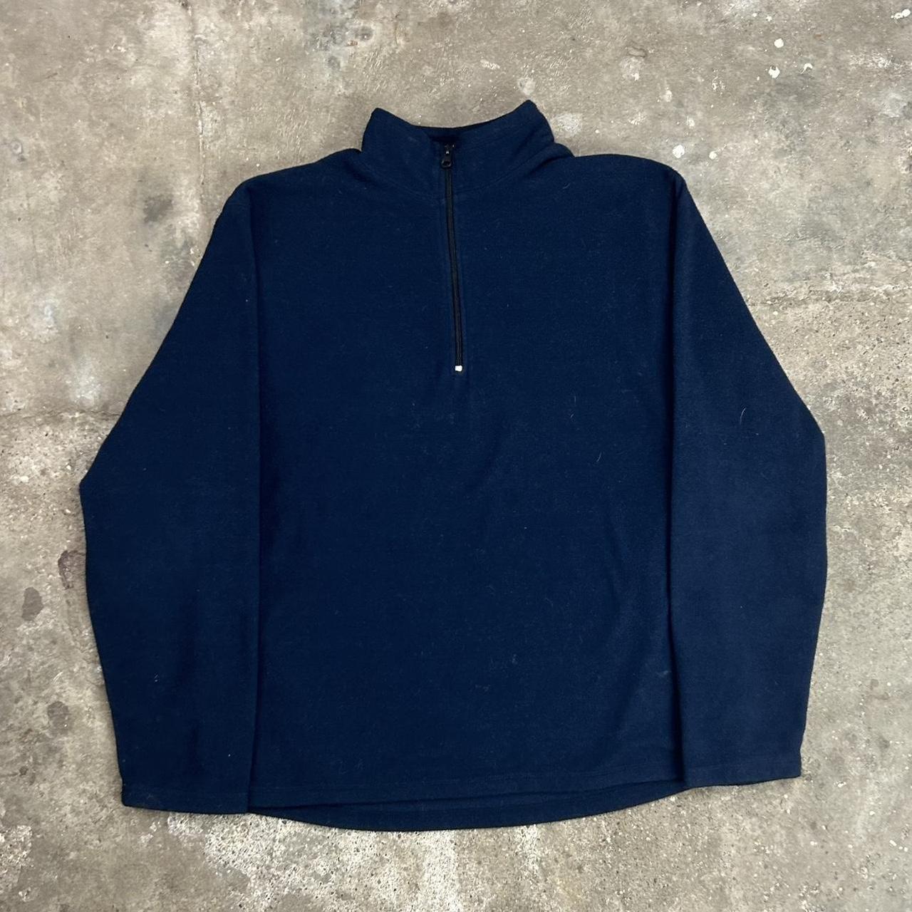 Vintage 90s Old Navy Quarter Zip Fleece Sweatshirt... - Depop