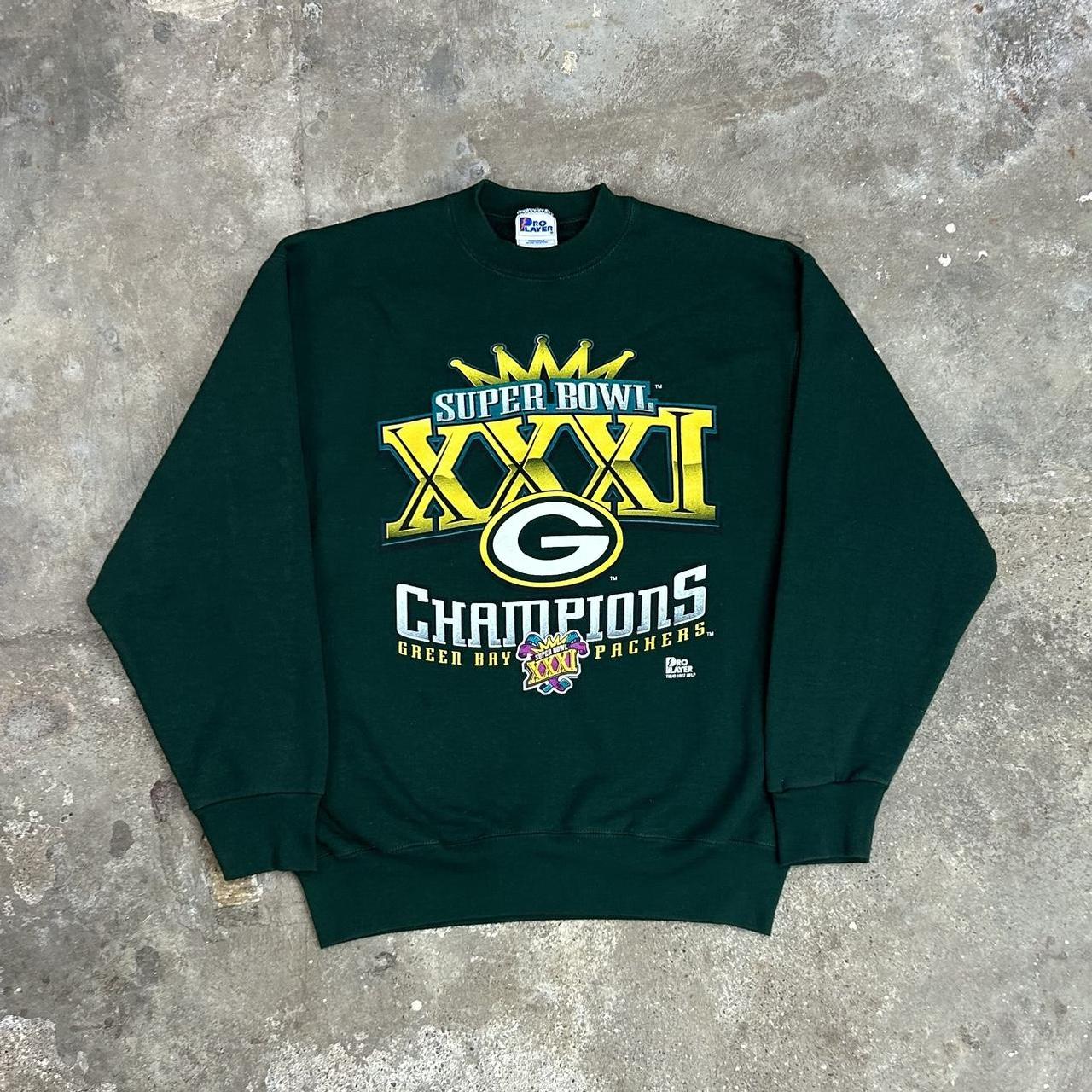 1997 Green Bay Packers Super Bowl Champions Crewneck - Depop