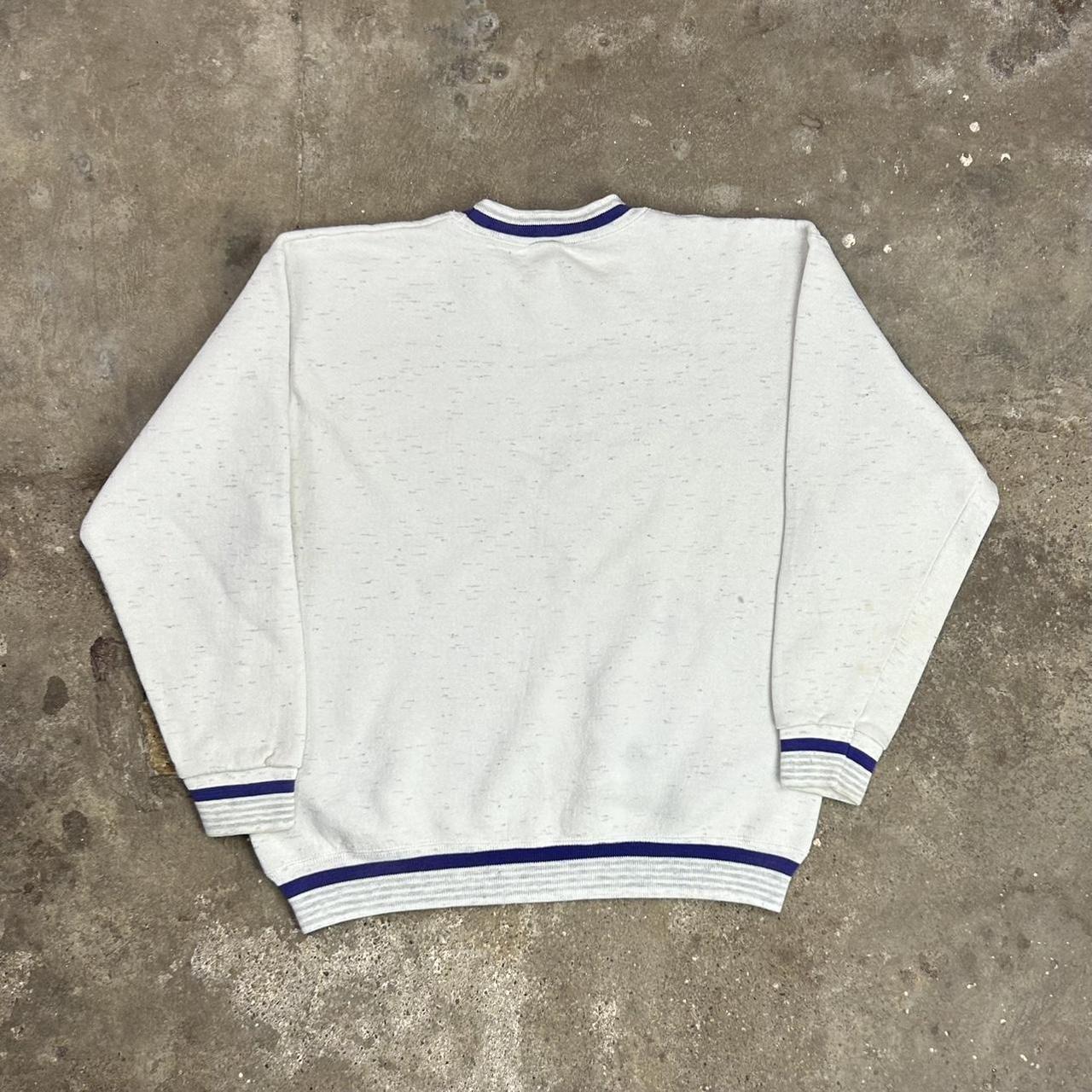 Men's White and Purple Sweatshirt | Depop