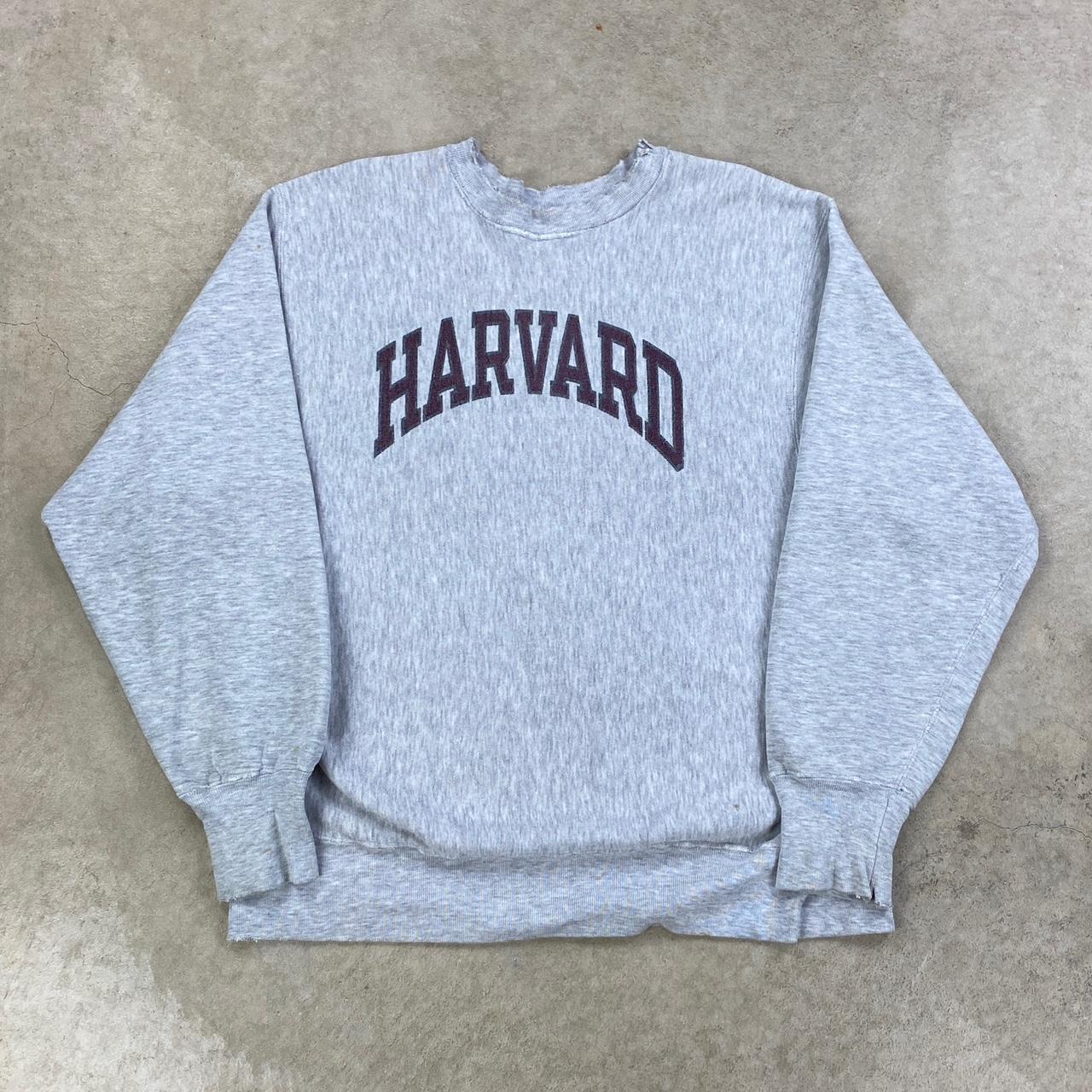 Vintage 80s Gray Harvard Champion Reverse Weave Depop