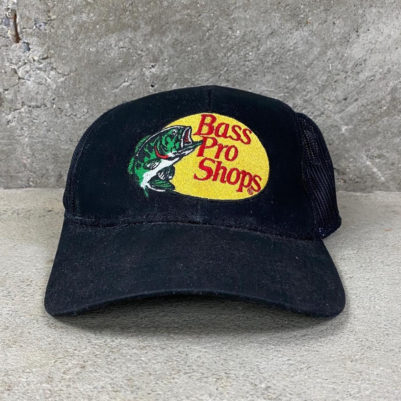 Vintage Bass Pro Shop Trucker SnapBack Hat Black - Depop