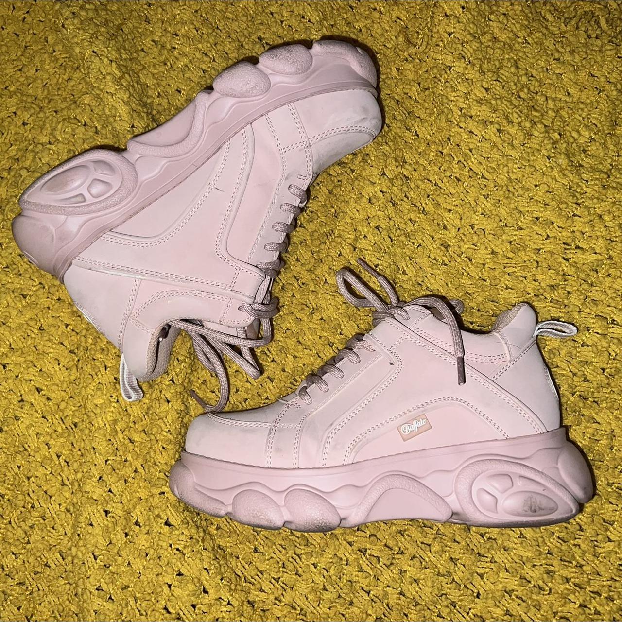 PINK BUFFALO PLATFORM SNEAKERS, size 6.5! Worn... - Depop