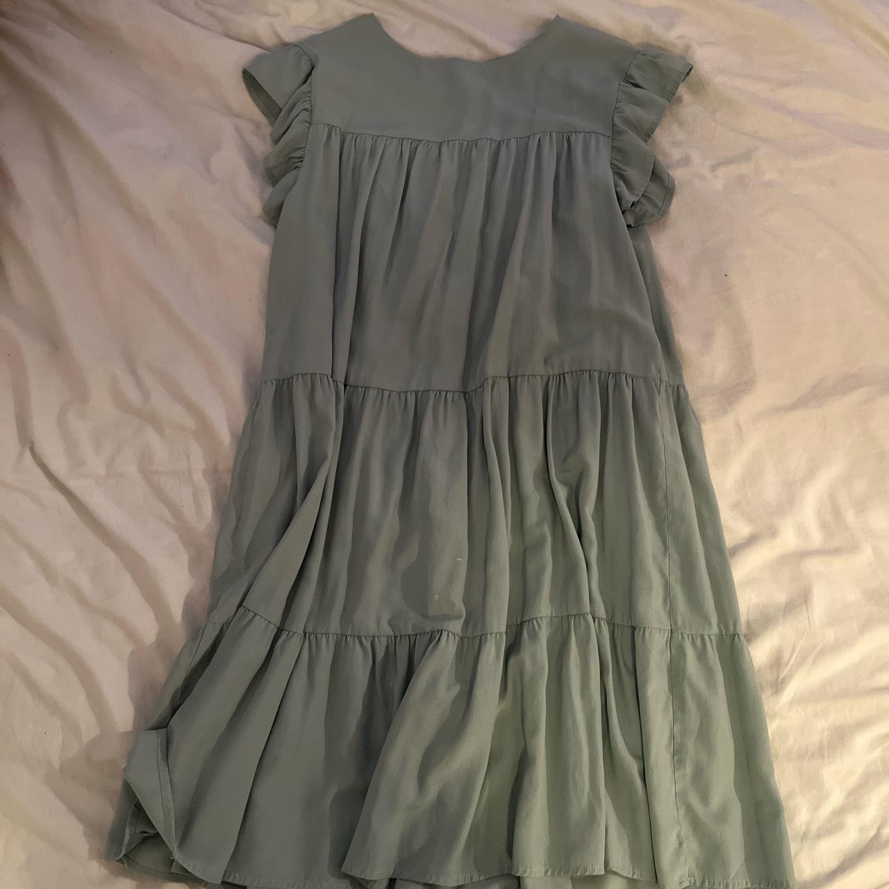 sage green flows dress size small from shein... - Depop