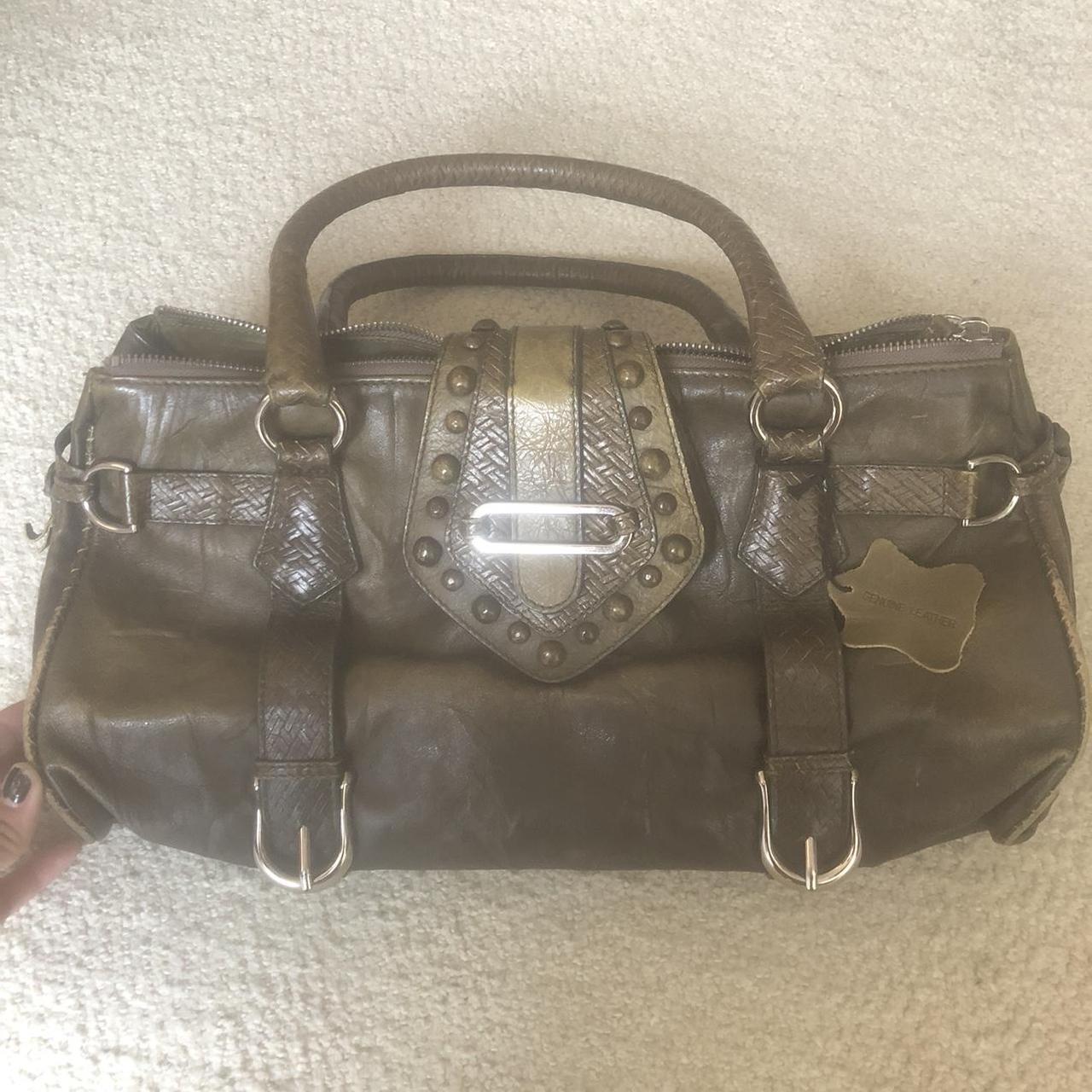 Women's Green and Khaki Bag | Depop