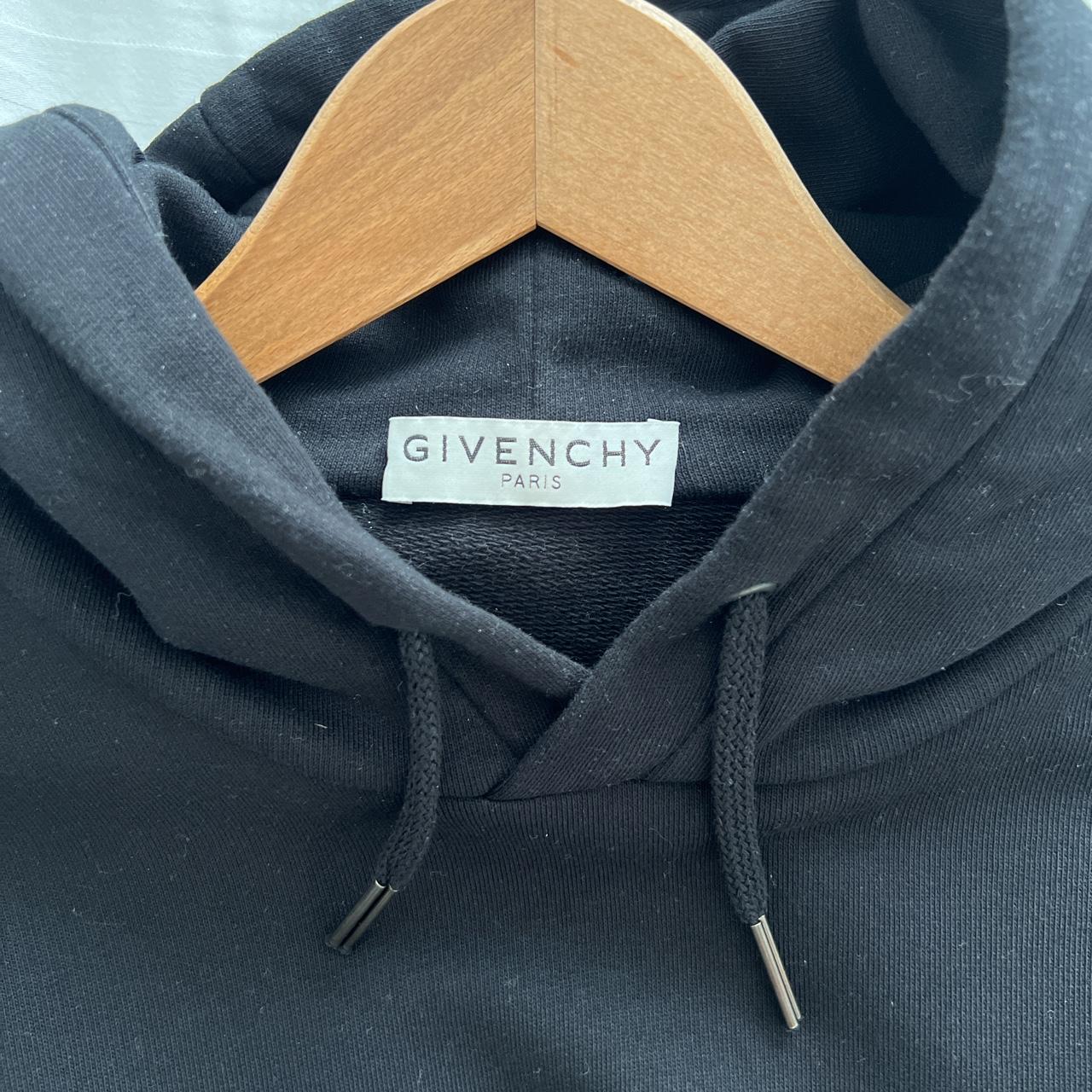 Mens Givenchy script hoodie Size: Small - fits more... - Depop