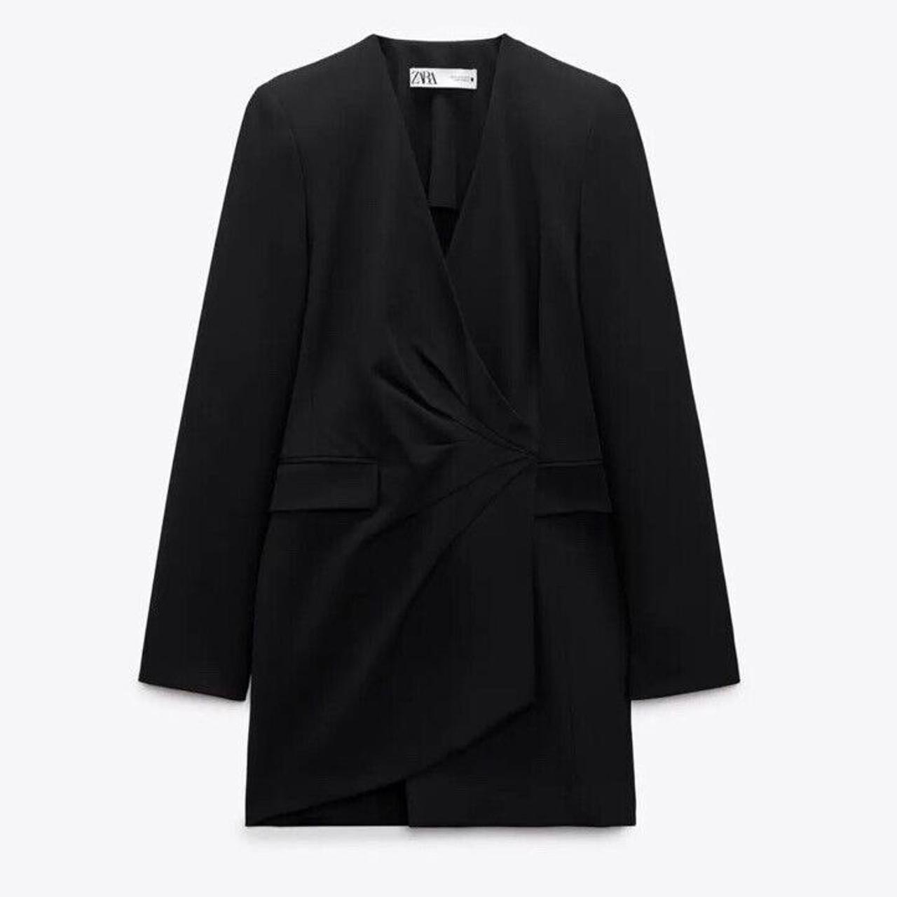 Zara DRAPED JACKET DRESS BLACK 7913/460, - Main Image