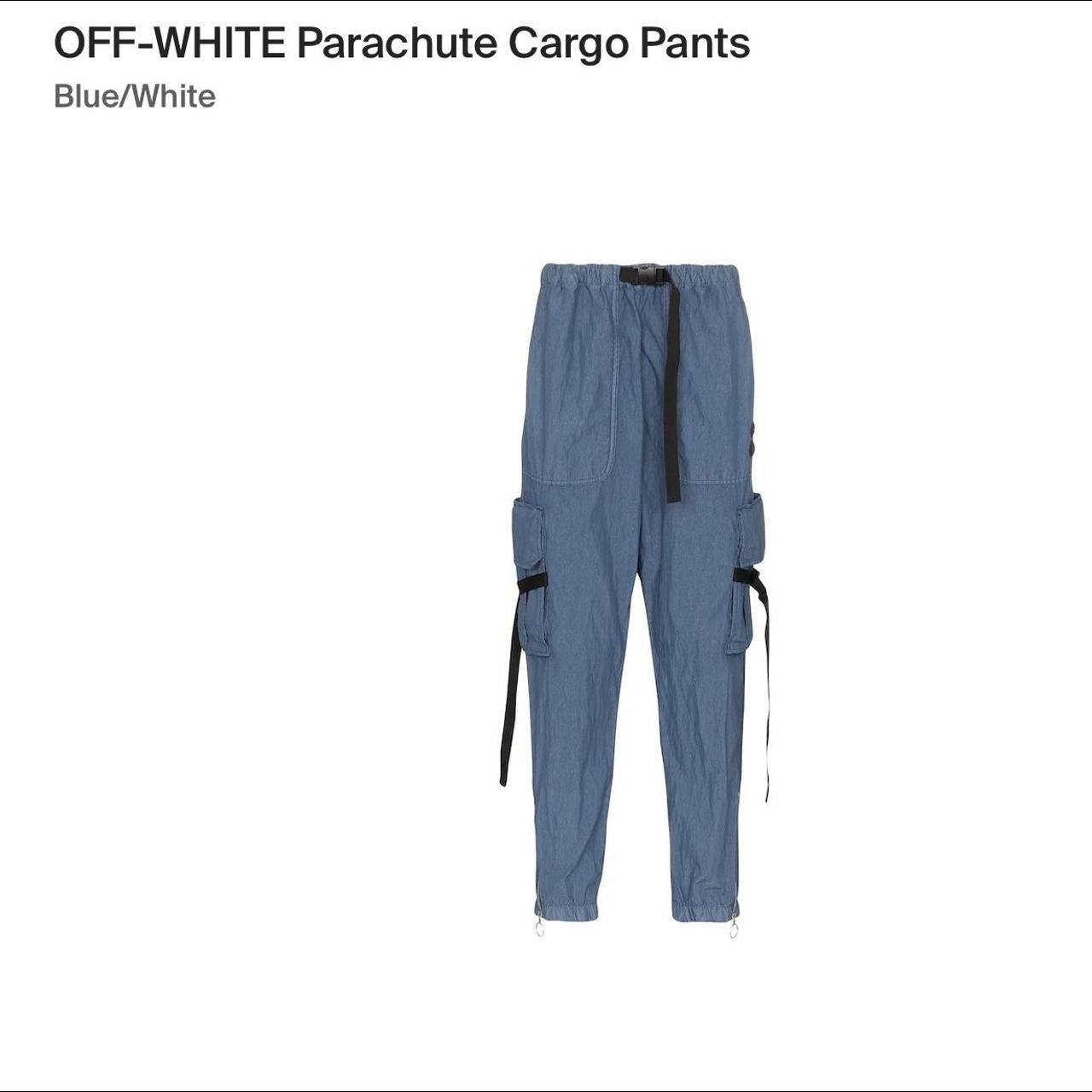 Off white cargo pants on sale blue