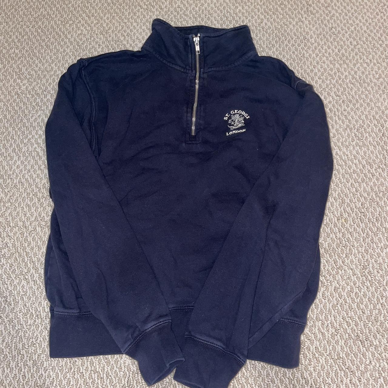 Brandy Melville Navy half zip jacket. Used in... - Depop