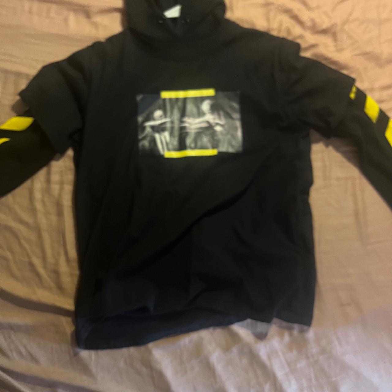 Off white double layered hoodie sale