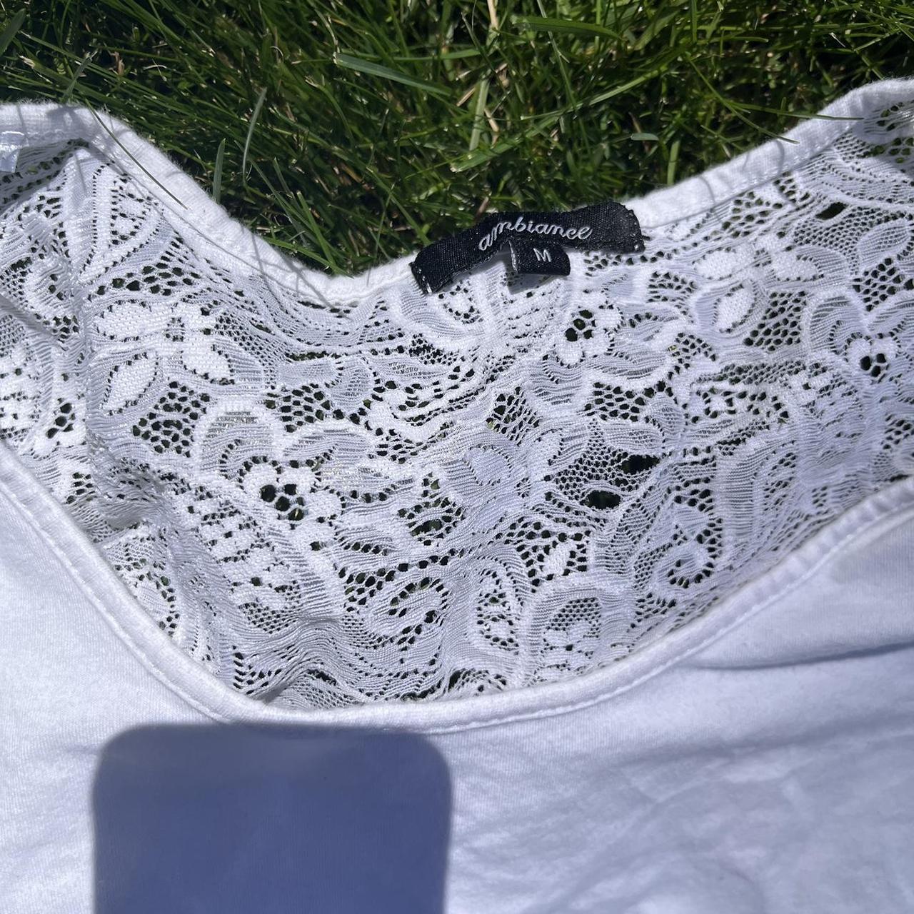 white brandy lace top so cute worn a couple times - Depop
