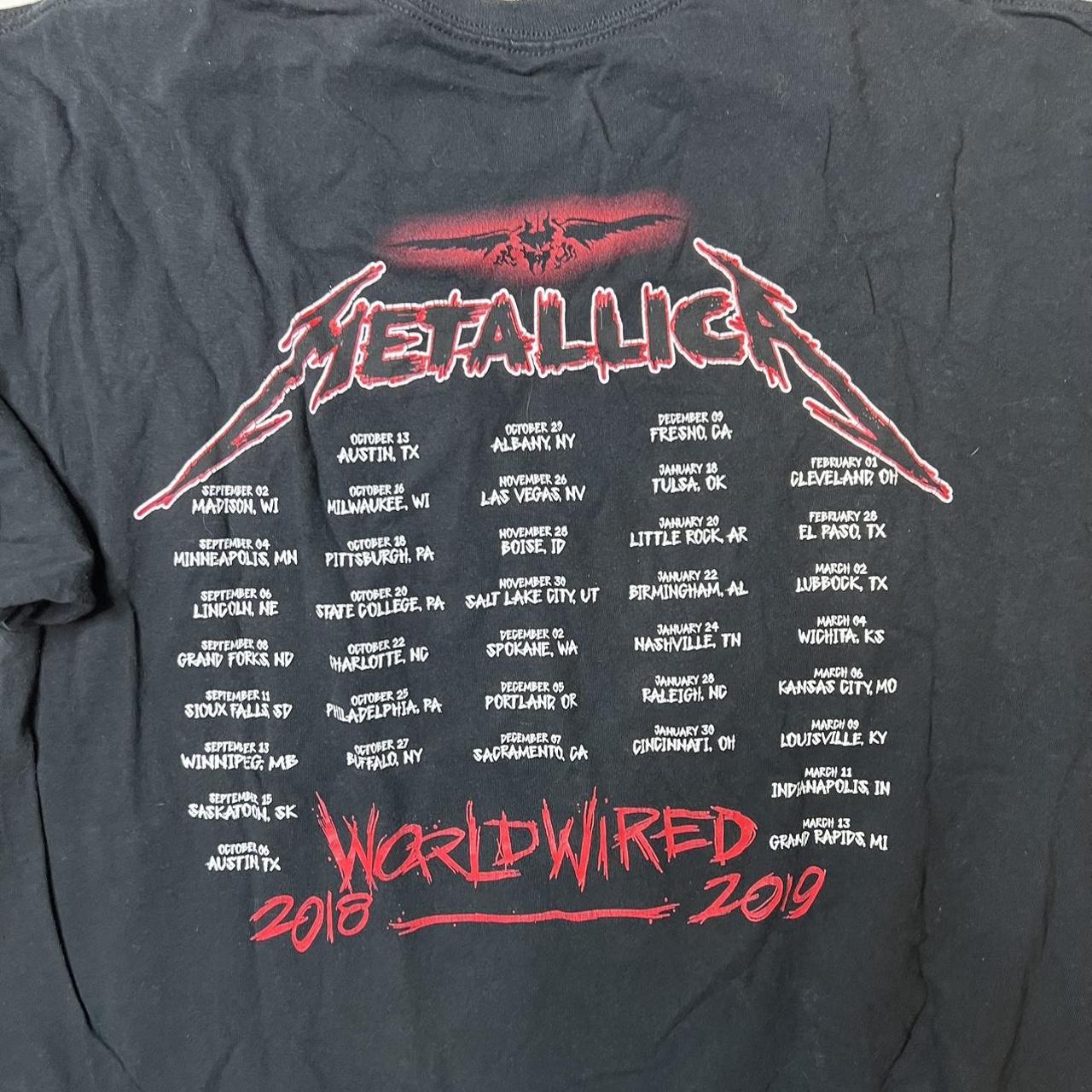 Metallica world tour logo t shirt size xl 9/10... - Depop