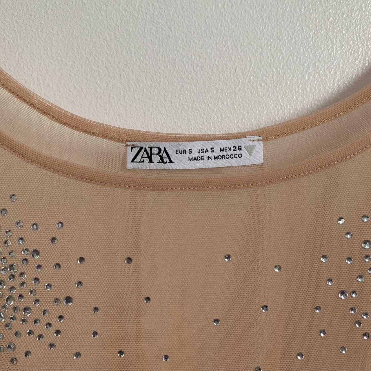 zara rhinestone bodysuit it’s see through cute... Depop