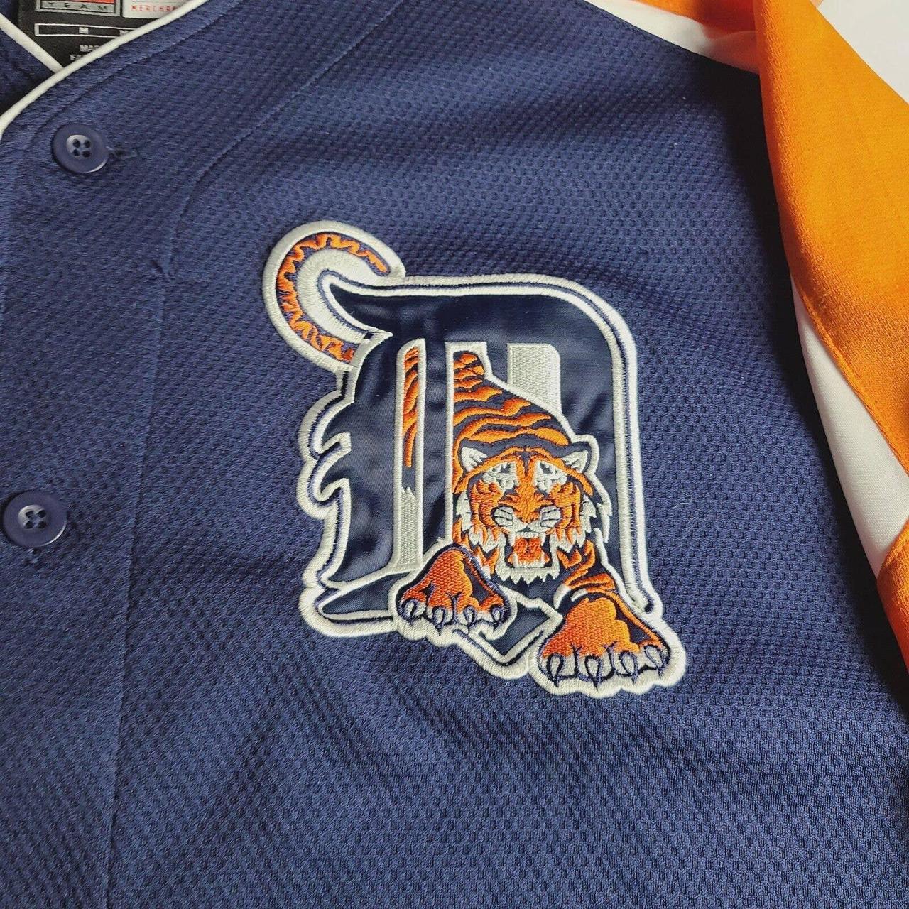 MLB Detroit Tigers Blaze Orange and Navy Nike - Depop