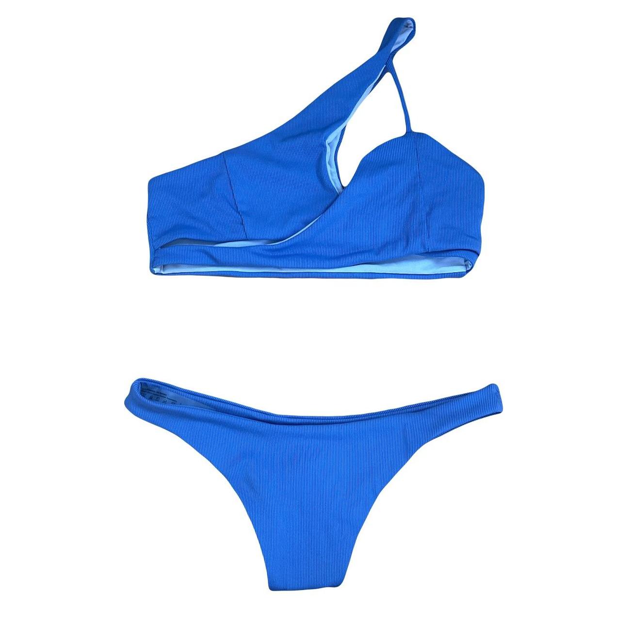 large blue shein swimsuit with no damage, only worn... Depop