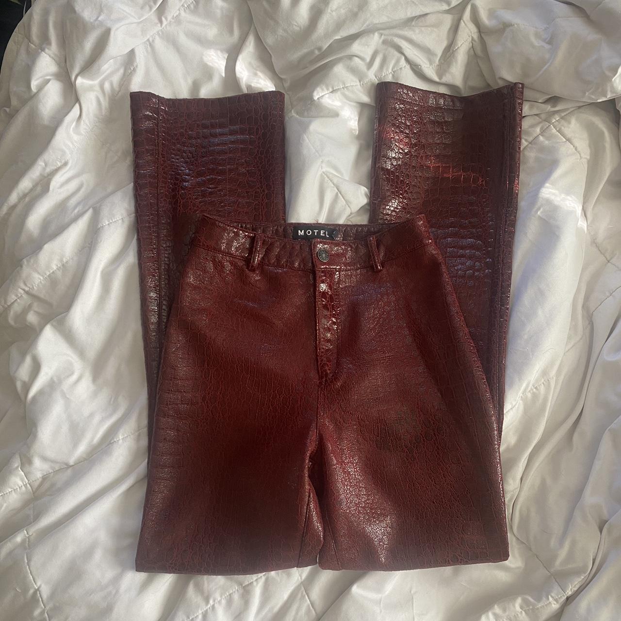 MOTEL faux snake skin pants minor staining on the... Depop