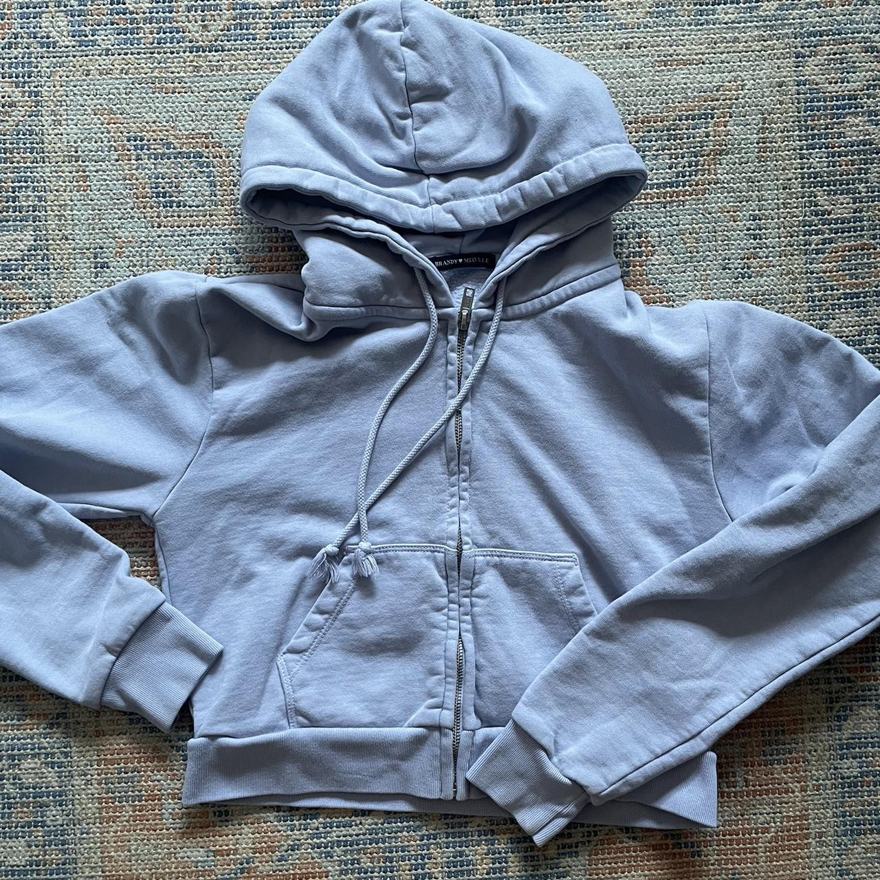 Brandy Melville Women's Blue Hoodie Depop