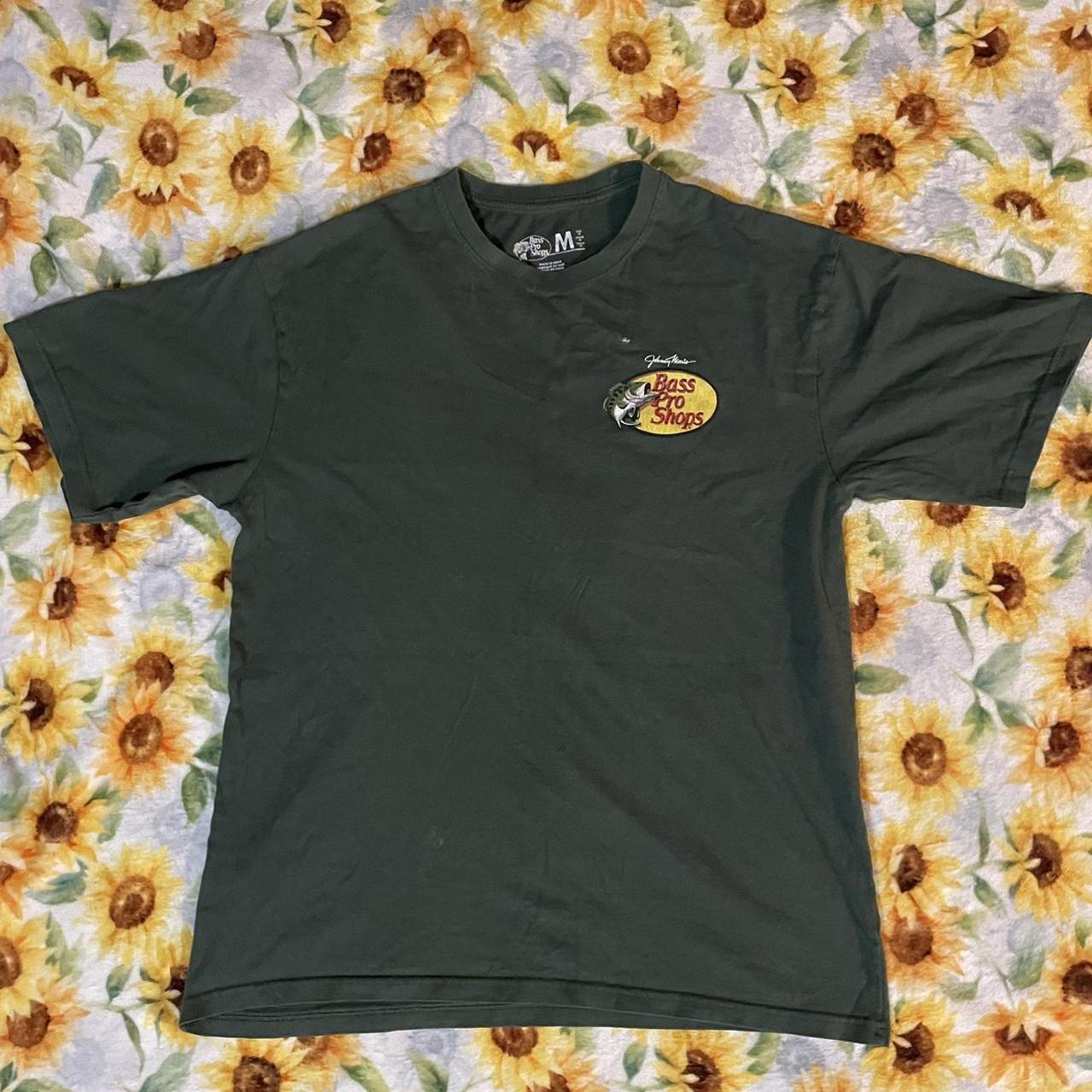 Green Bass Pro T-Shirt ♡ has a tiny stain of white... - Depop