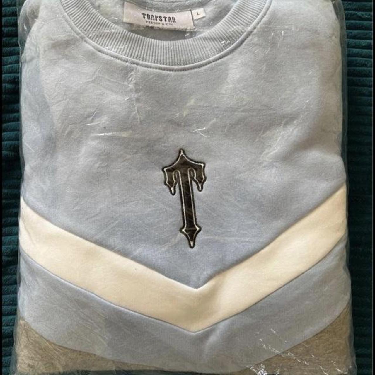 Trapstar tracksuit V stripe crewneck Cashmere, blue... Depop