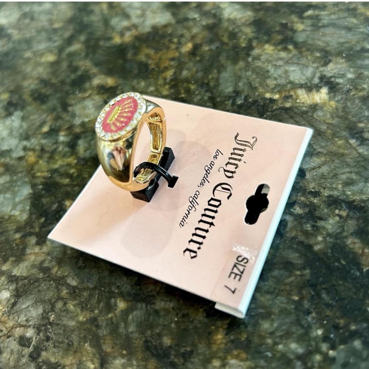 Juicy Couture • Gold Size 7 Ring • Elastic in - Depop