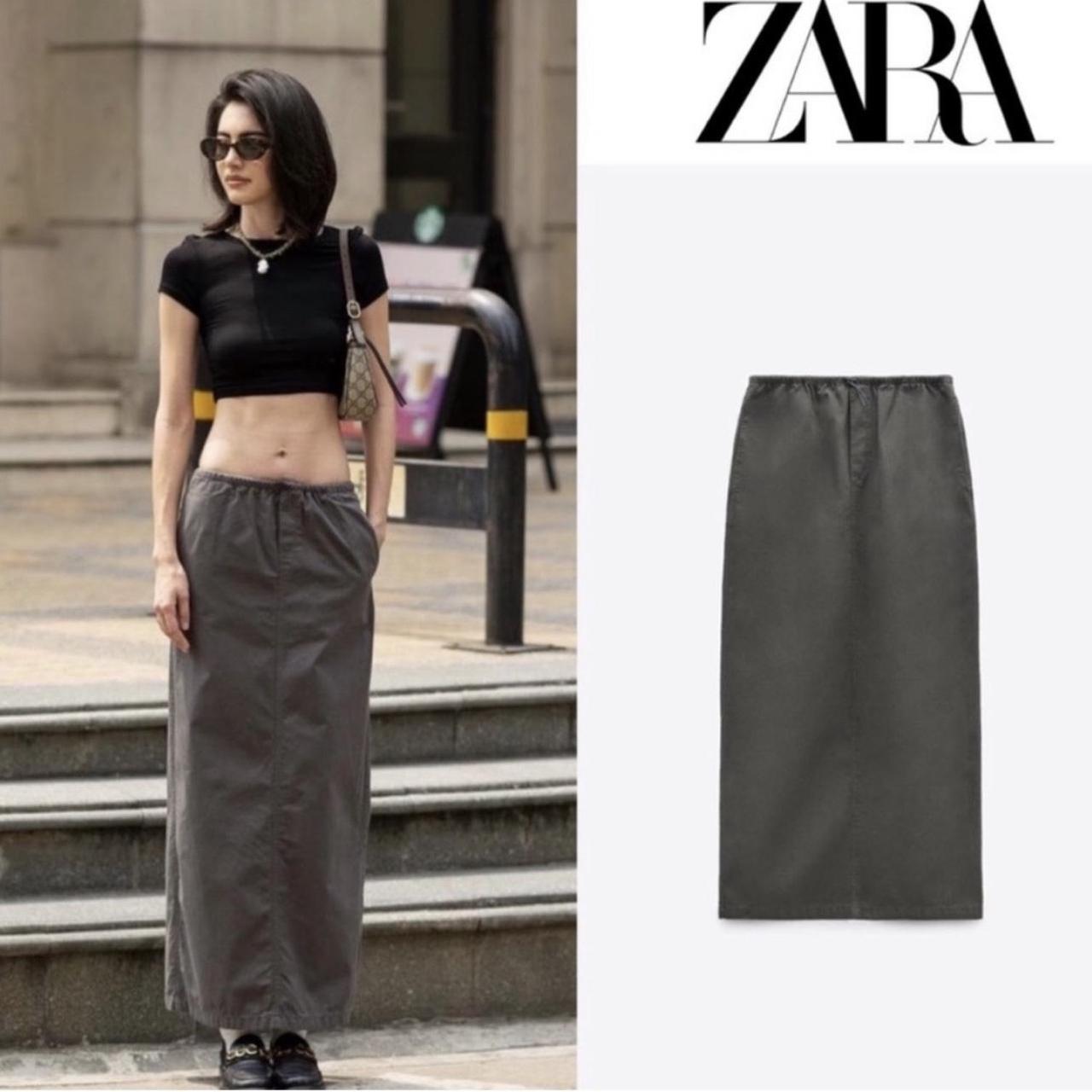 Brand new zara cargo skirt in dark grey. Sold out!... Depop