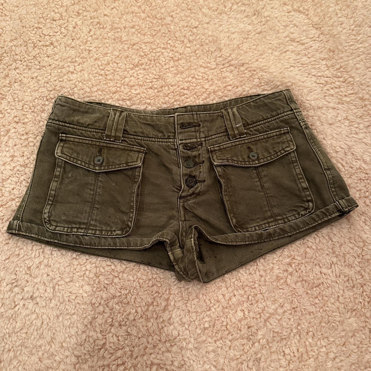 Free People Military Style Khaki Green Shorts🤎 Depop