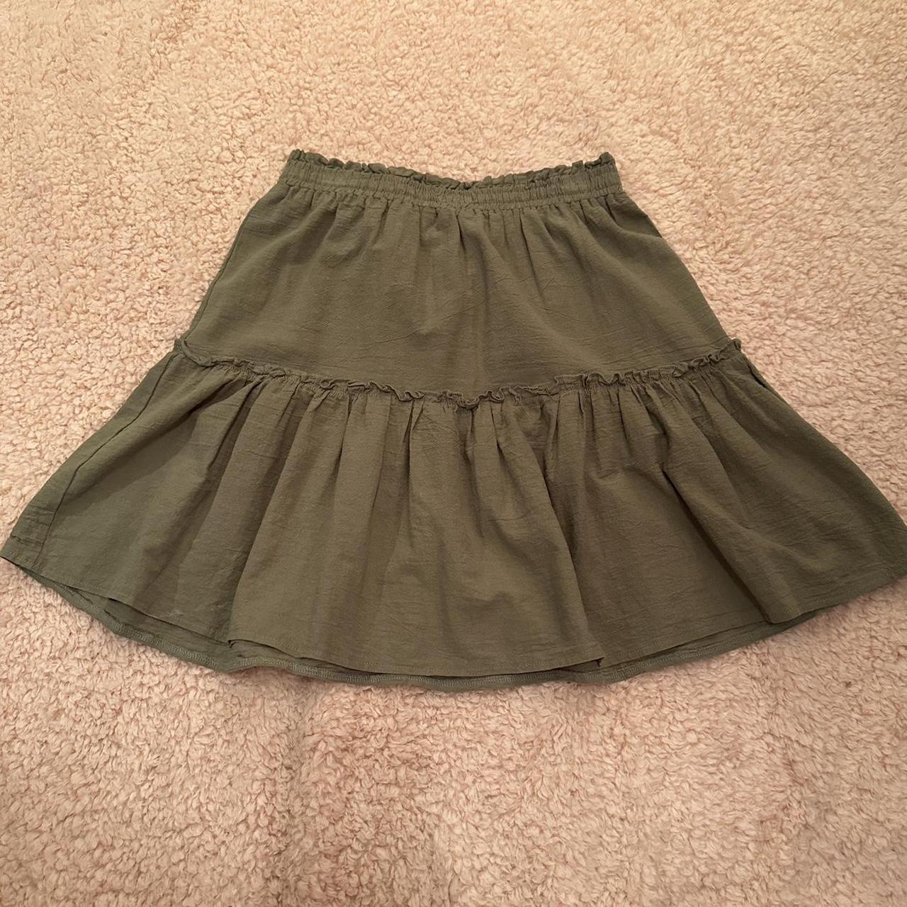 Women's Khaki and Green Skirt | Depop