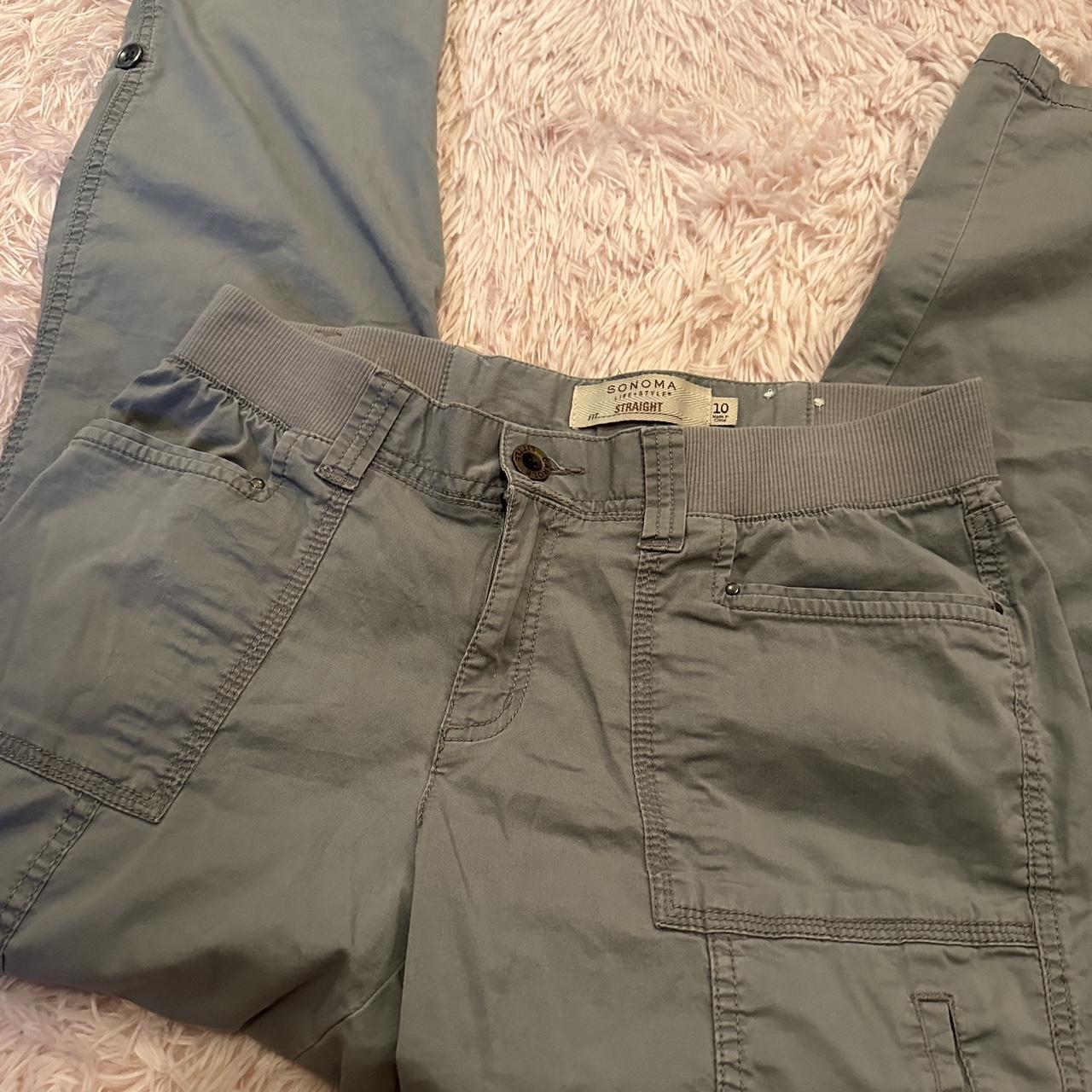 grey sonoma straight legged cargo pants good... - Depop