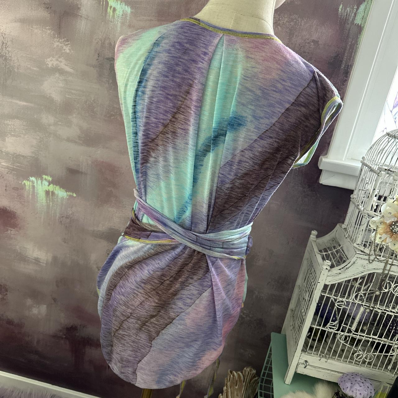 Gorgeous pastel tie dye wrap tie top by Gregory... - Depop