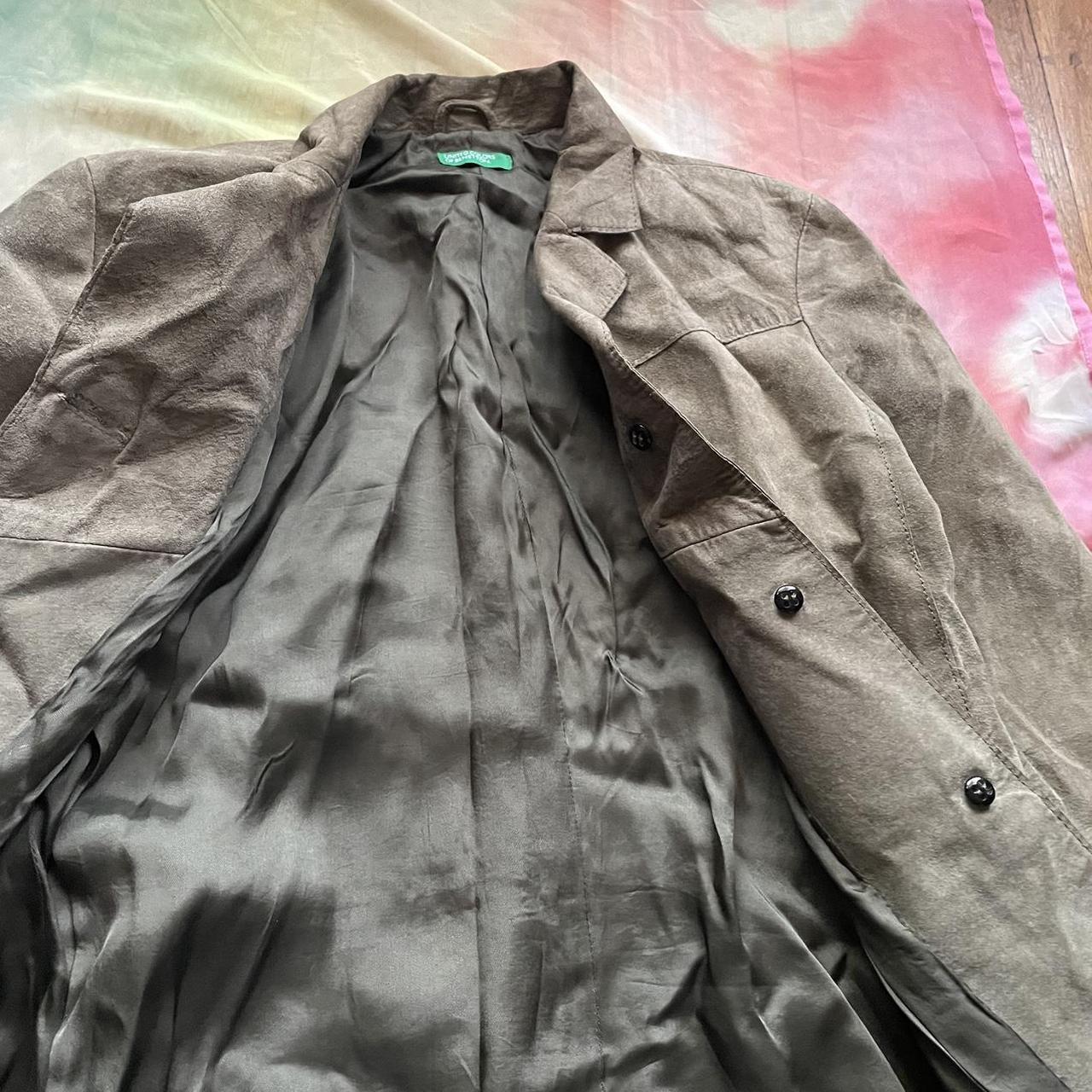 United Colors Of Benetton Womens Khaki And Green Coat Depop 4254