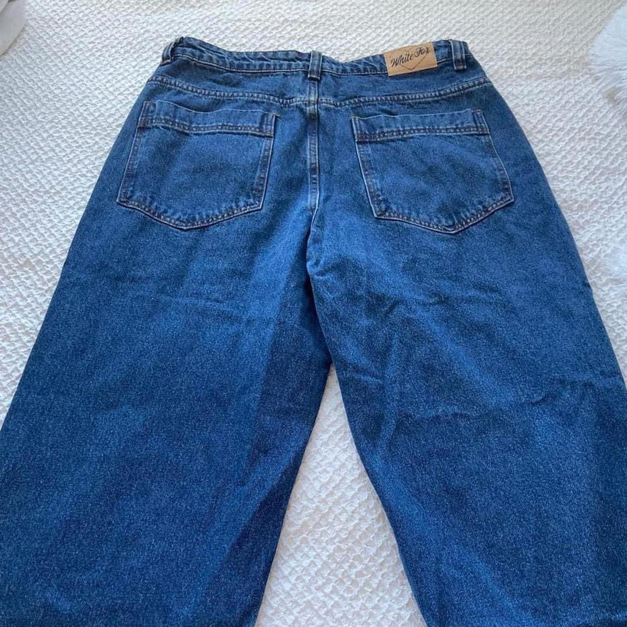 White fox dark blue baggy jeans🧸 brand new with... - Depop