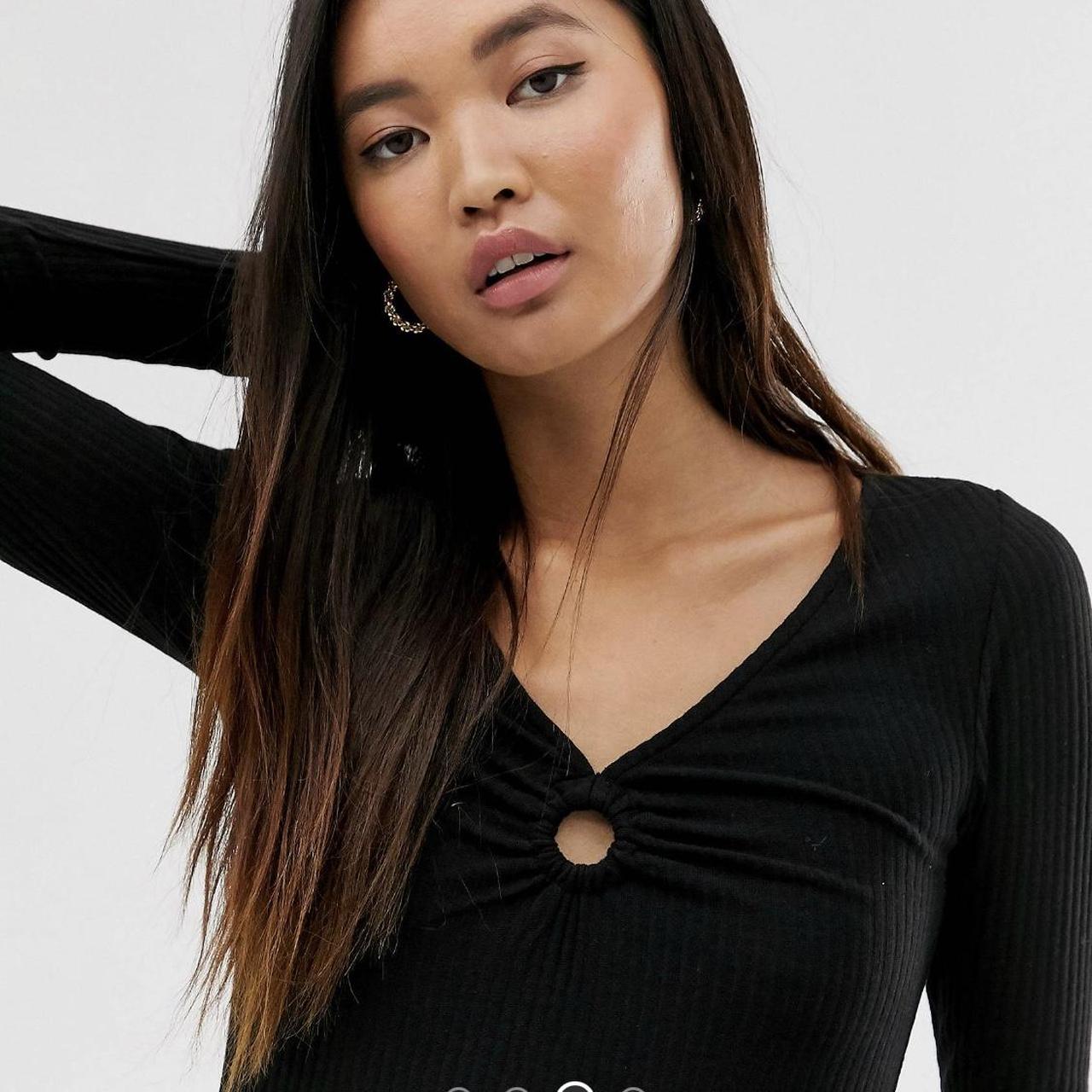 Only ribbed ring top in size M. #top #black #M... - Depop