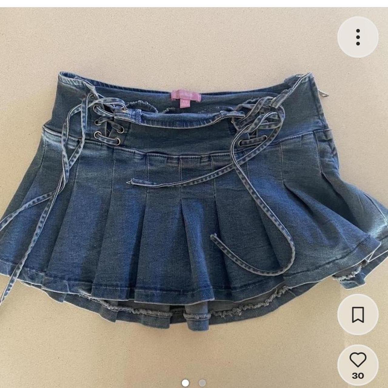 Brand new it's all love denim mini skirt Never | Depop