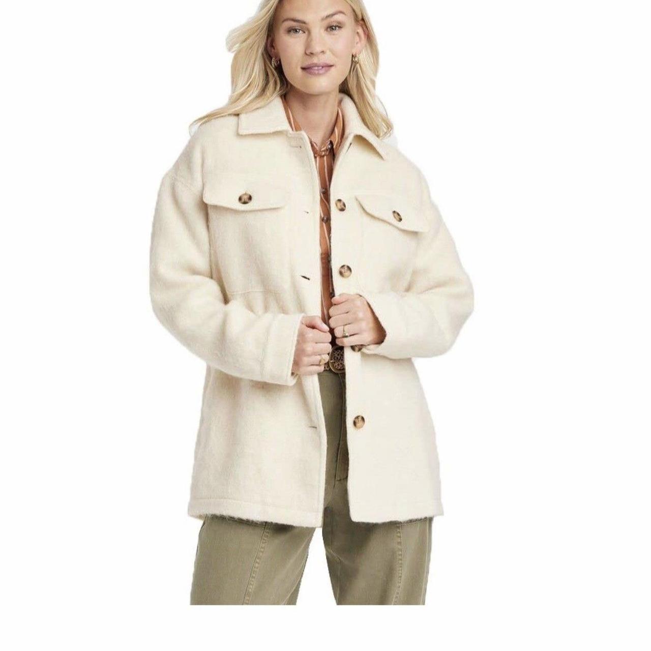 Universal Thread Men's Shacket Jacket - White - S… - image 1