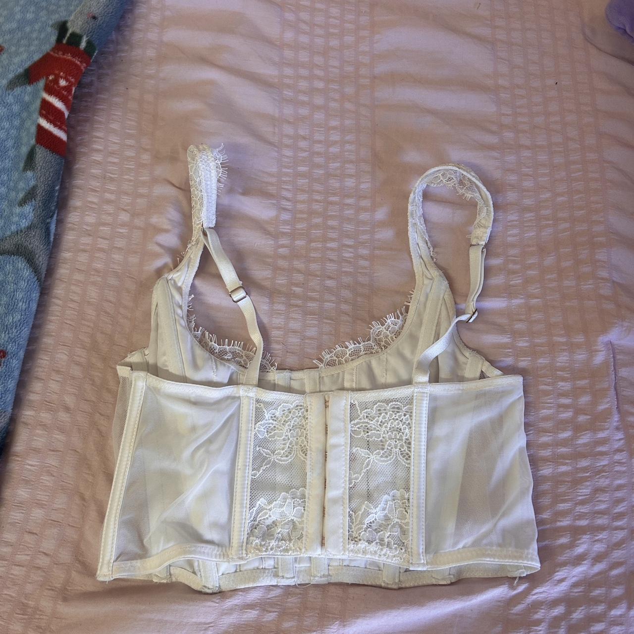 victorias secret white corset top Depop