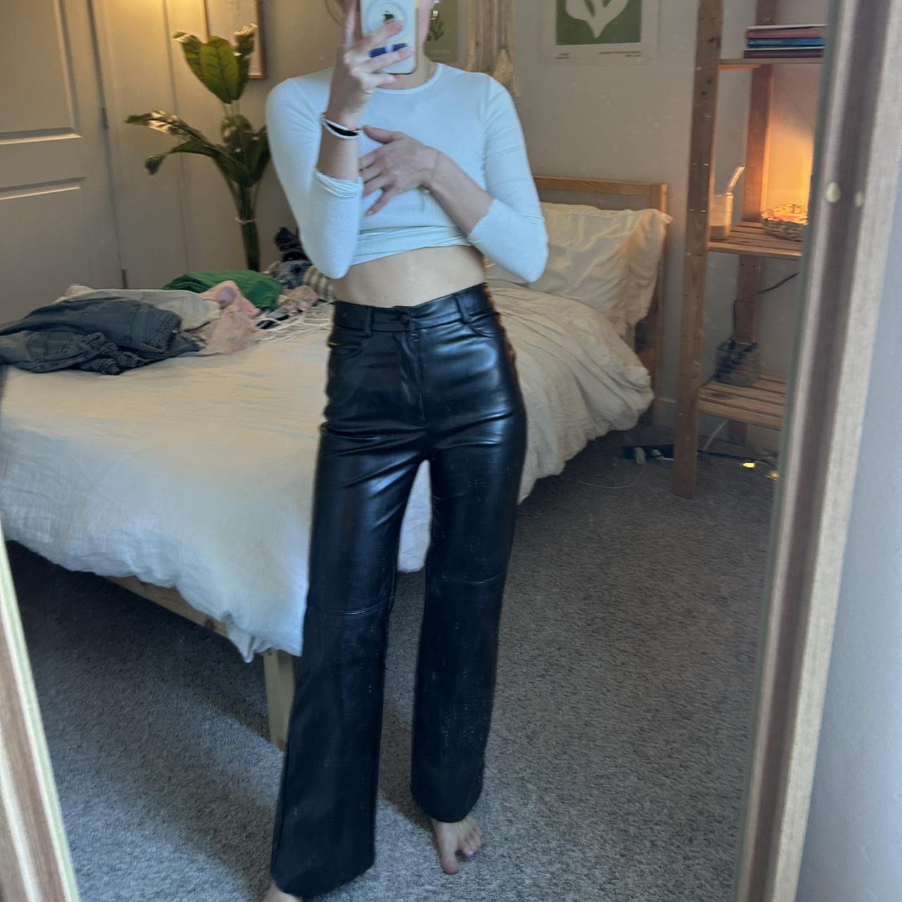 Leather pants only worn once I don’t love they way... - Depop