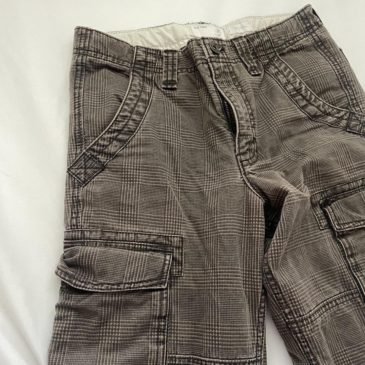 Vintage Old Navy cargos Super unique plaid pattern... - Depop